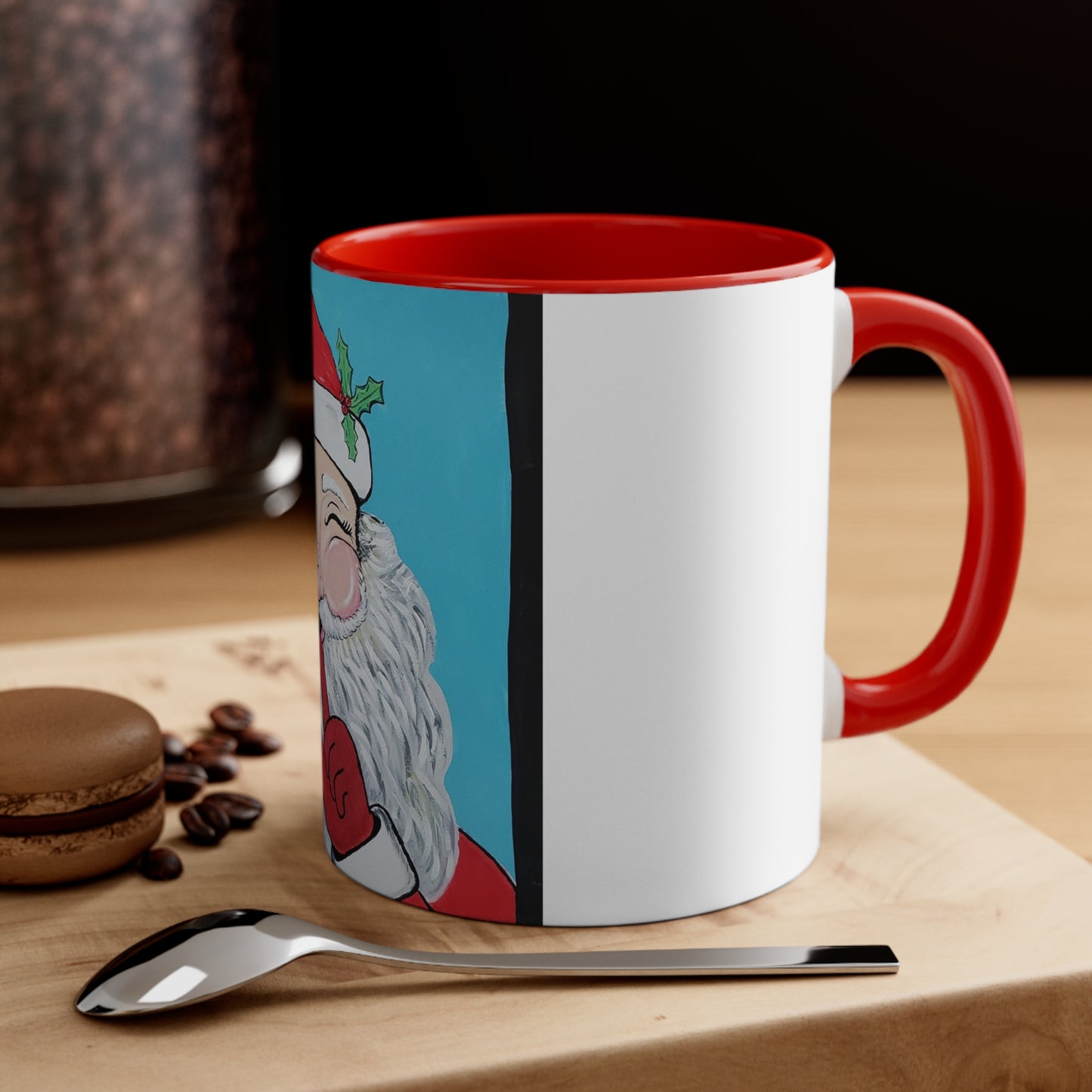 Secret Santa Accent Coffee Mug, 11oz (Specialites Collection) RED