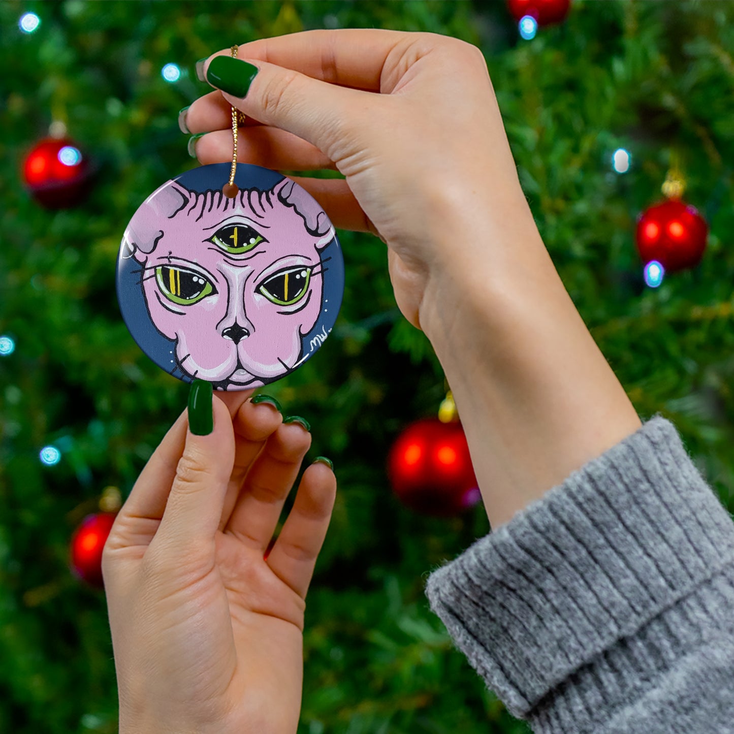 Madame Feline Ceramic Ornament (Peculiar Paintings Collection)