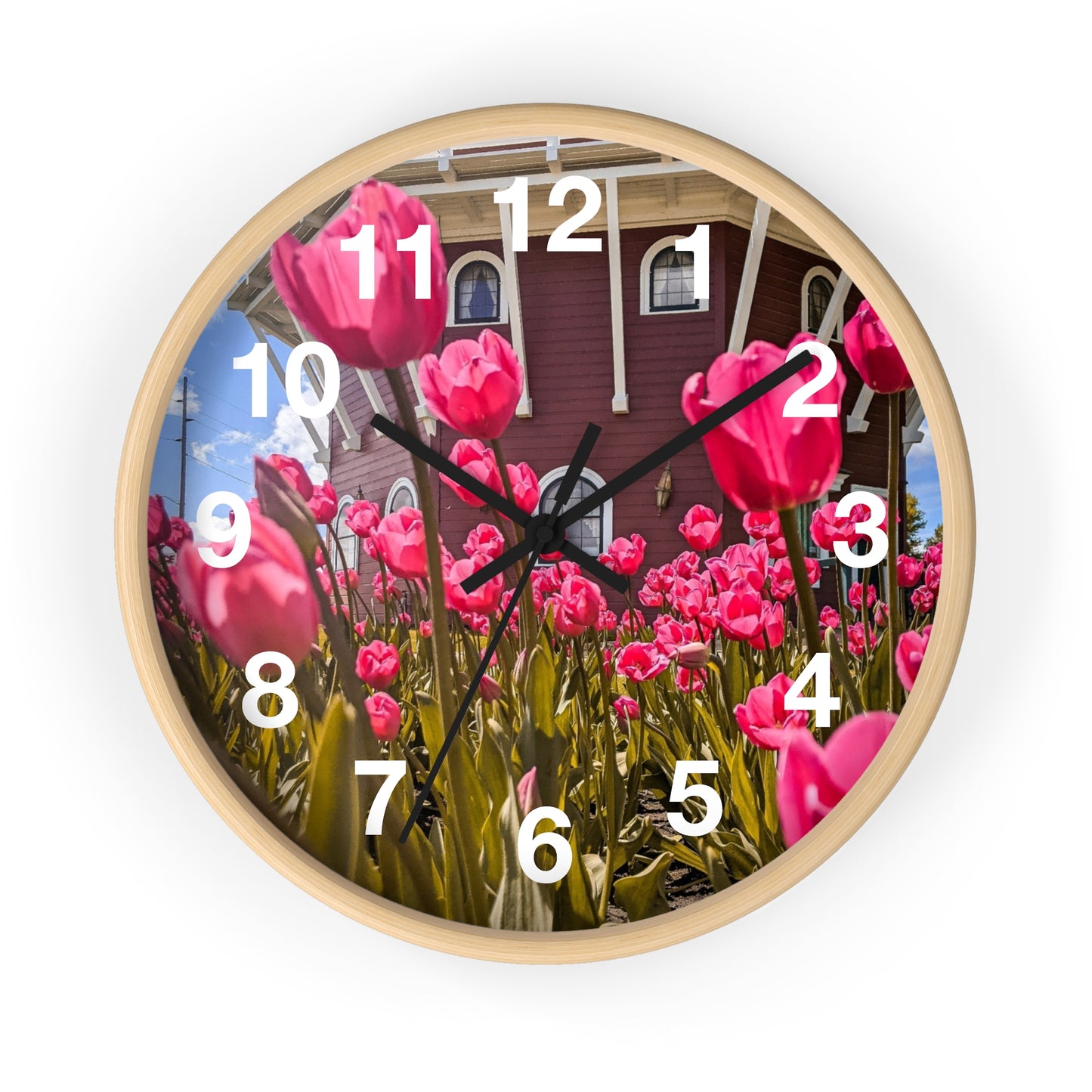 windmill Pink Tulips wall Clock (SP Photography Collection)