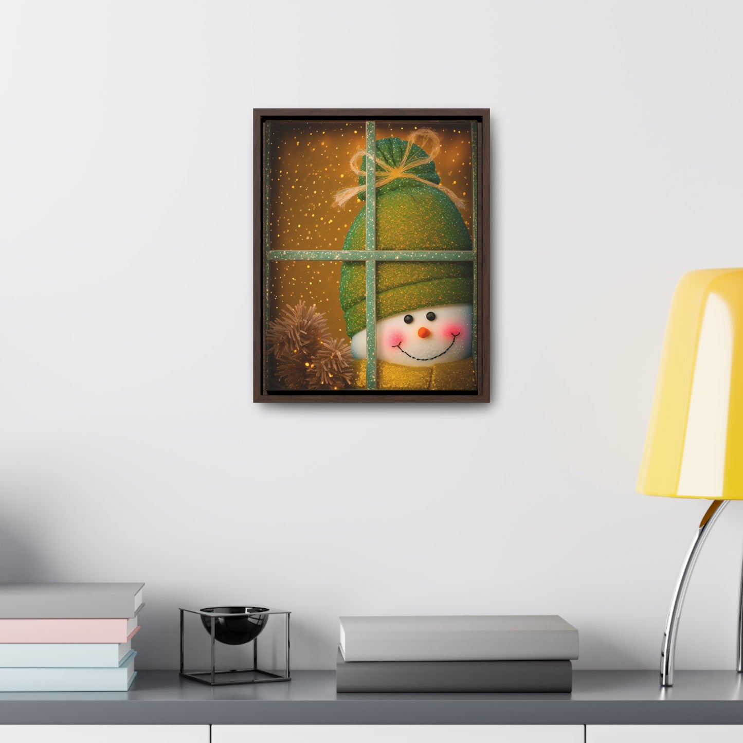 Peek A Boo Snowman Canvas Wraps, Vertical Frame (SP Photography Collection)