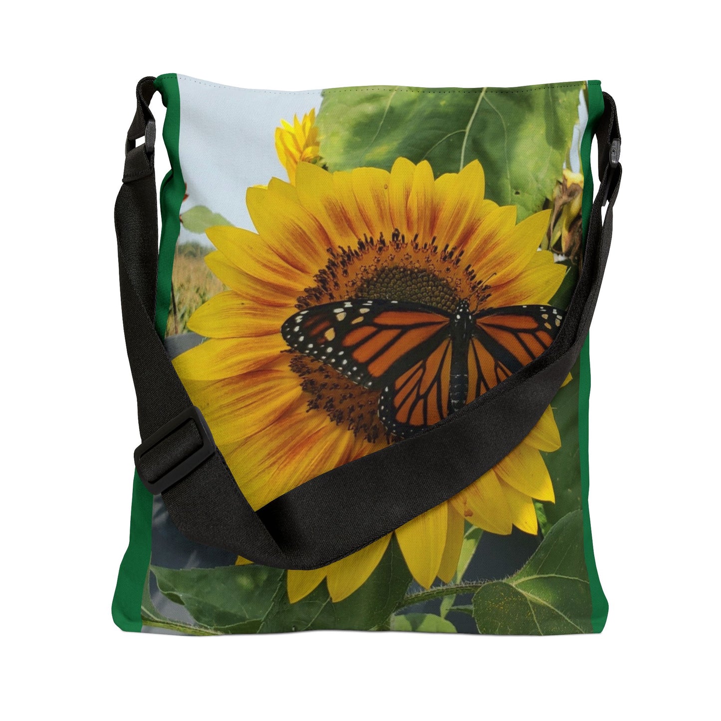 Happy Sunflower Adjustable Tote Bag (Enchanted Exposures By Tammy Lyne) GREEN