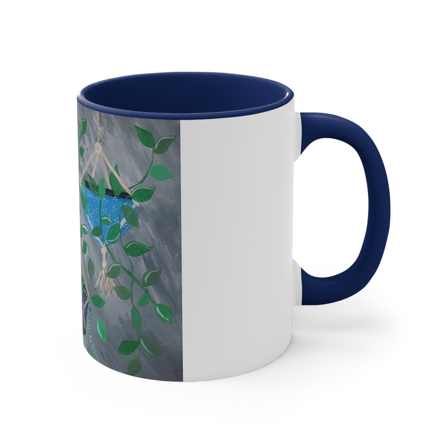 Succulent Delight Accent Coffee Mug, 11oz (Brookson Collection) BLUE