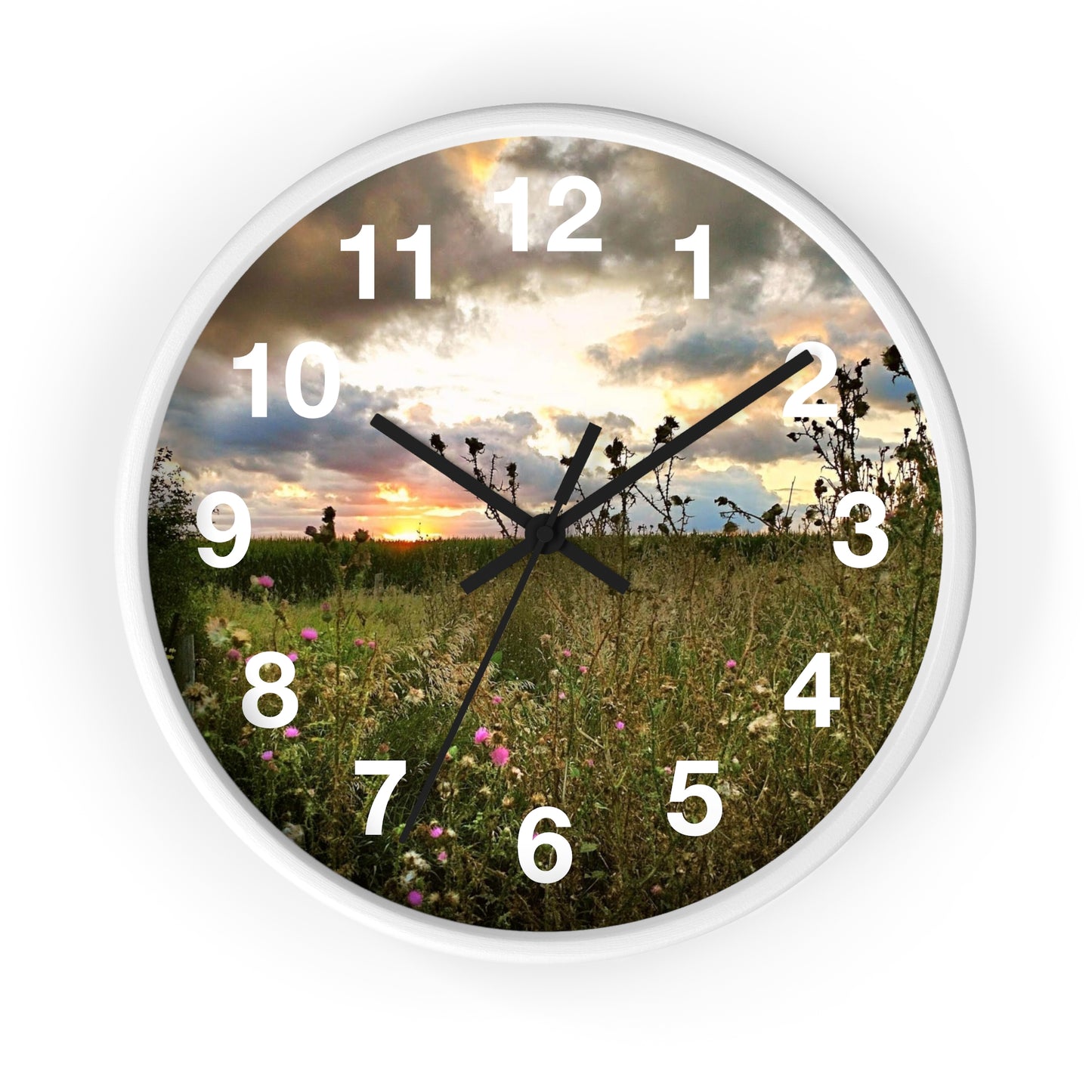 Cloudy Field wall Clock (SP Photography Collection)