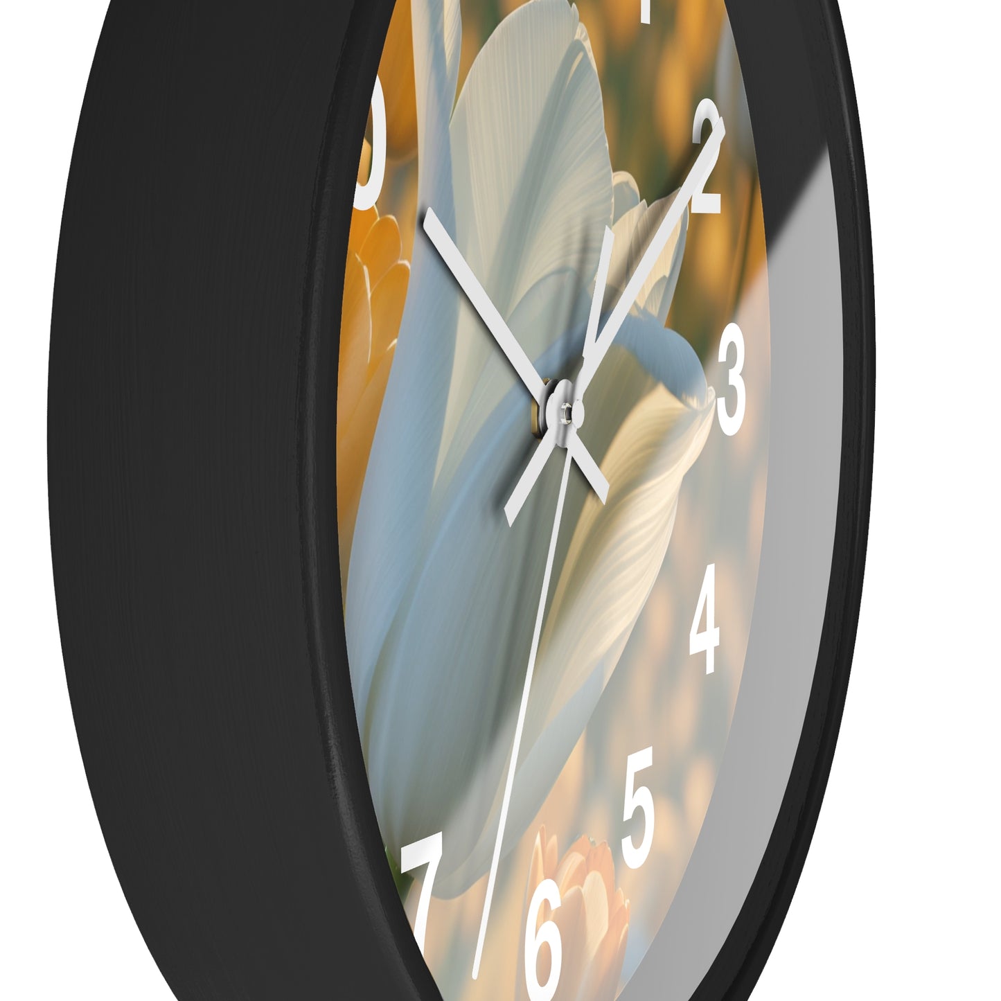White Flower Tulip Wall Clock (SP Photography Collection)