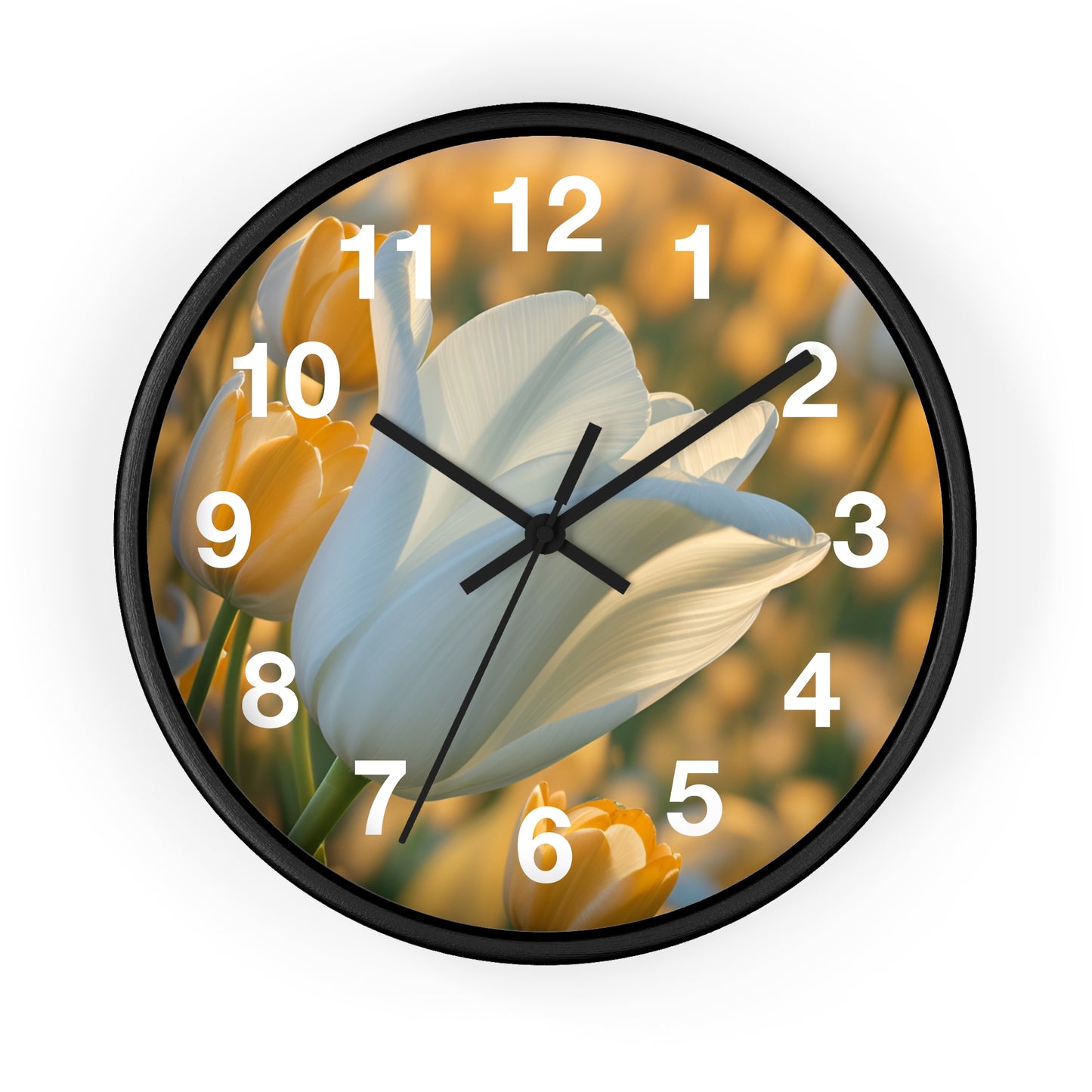 White Flower Tulip Wall Clock (SP Photography Collection)