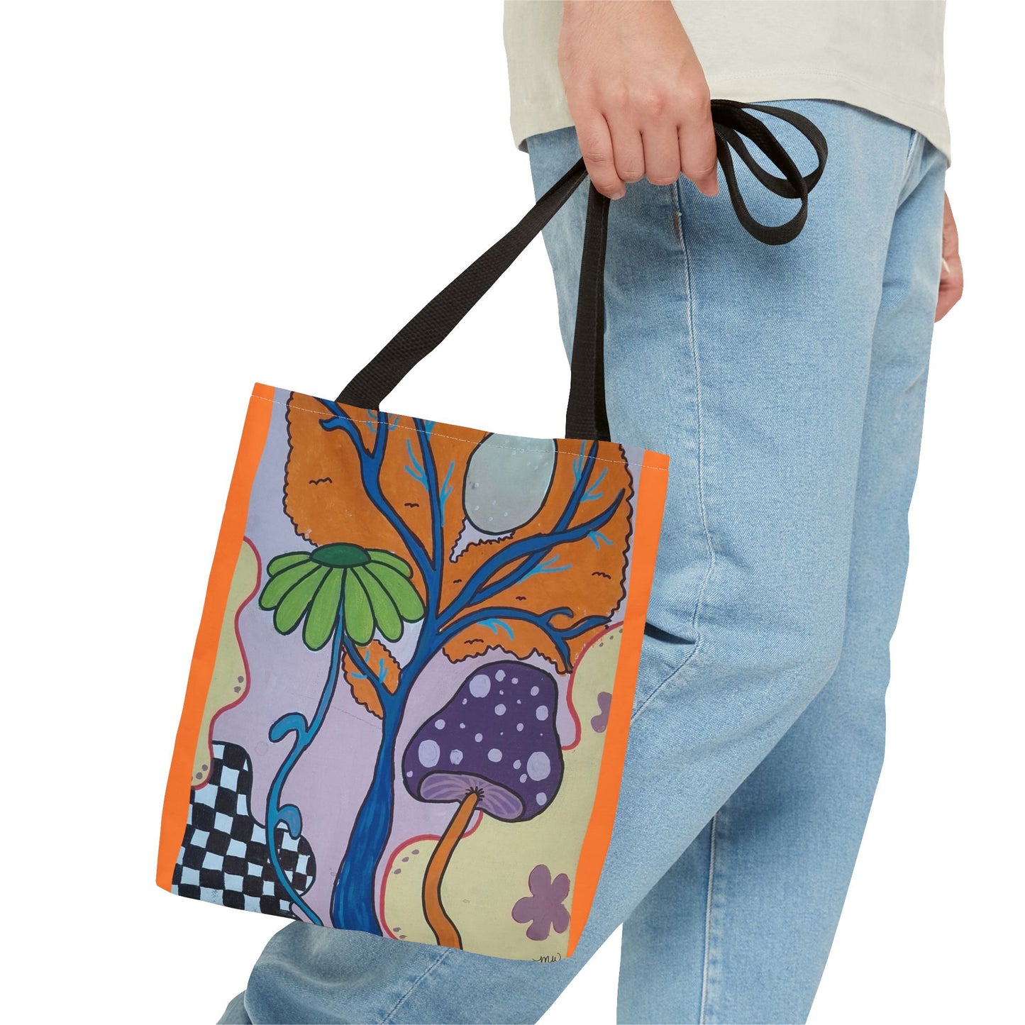Mystical Mushroom Tote Bag (Peculiar Paintings Collection) ORANGE