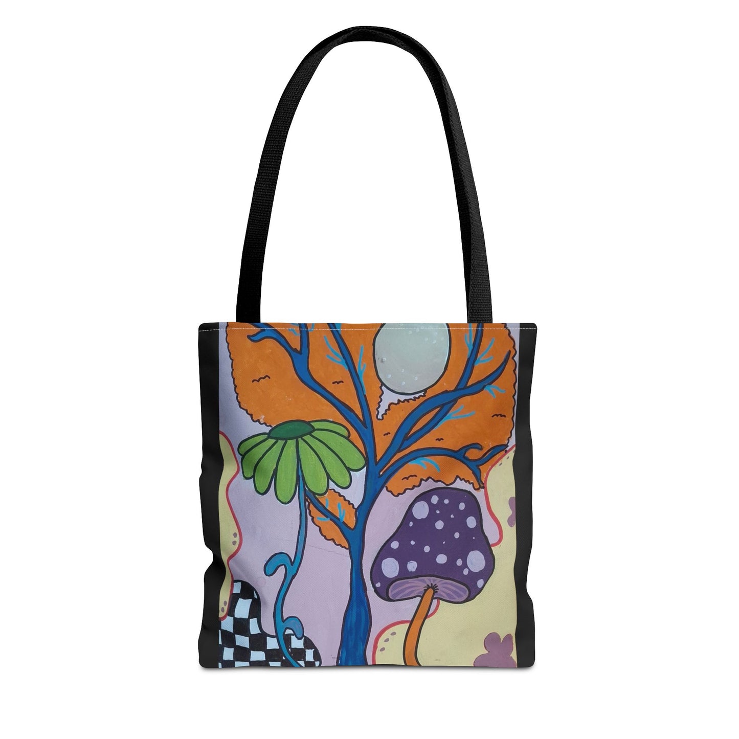 Mystical Mushroom Tote Bag (Peculiar Paintings Collection) BLACK