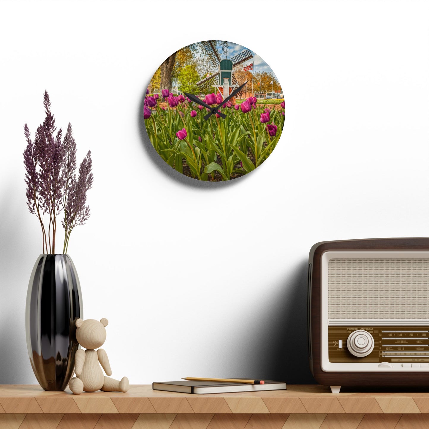 Windmill Tulip Acrylic Wall Clock (SP Photography Collection)