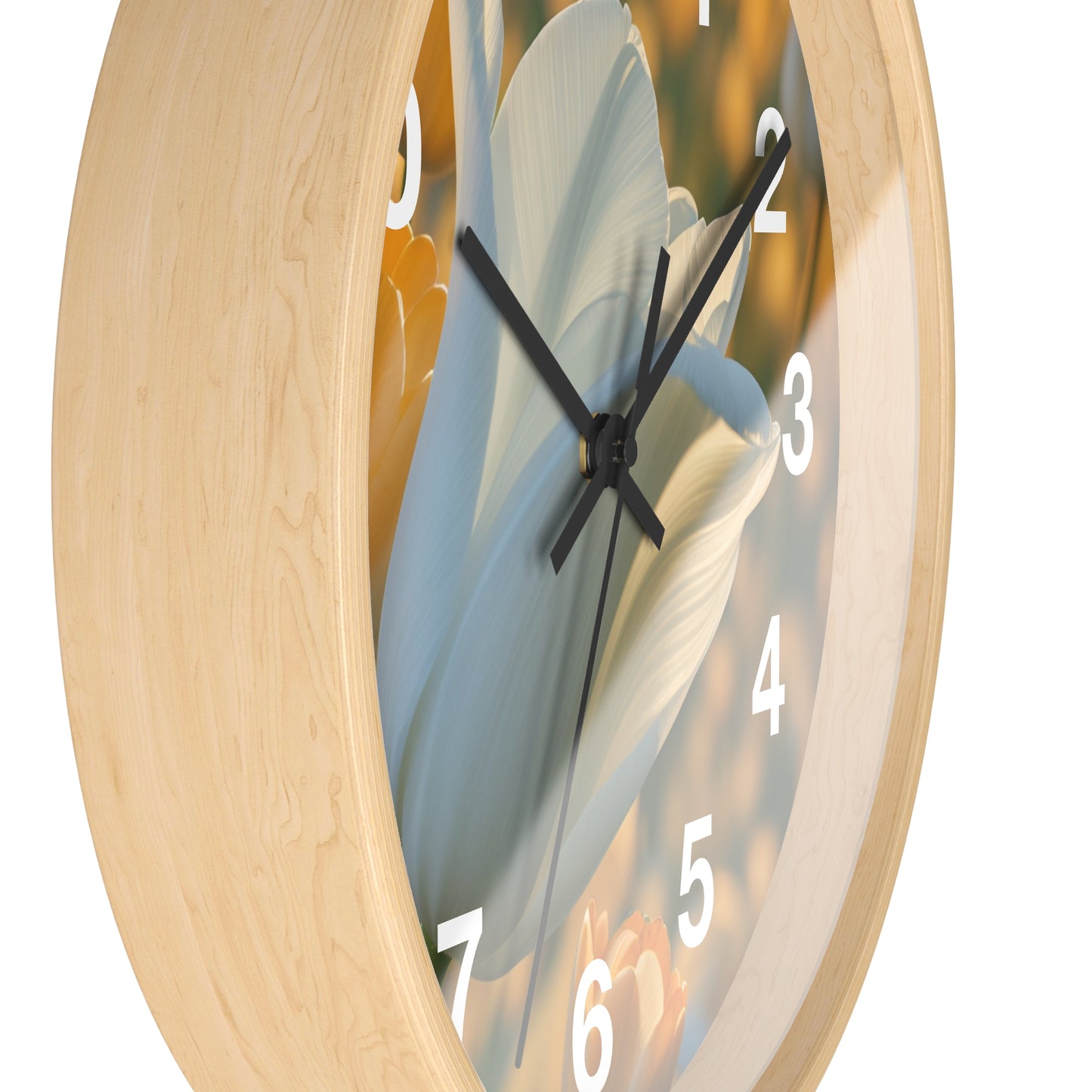 White Flower Tulip Wall Clock (SP Photography Collection)