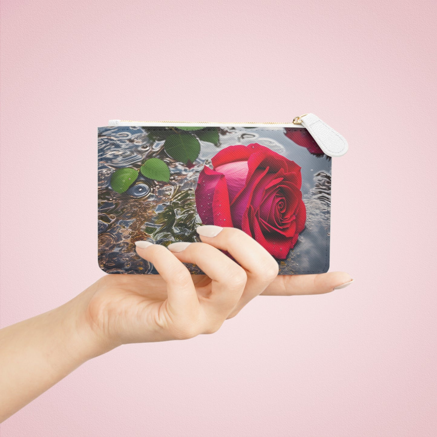 Red Rose Mini Clutch Bag (SP Photography Collection) BLACK