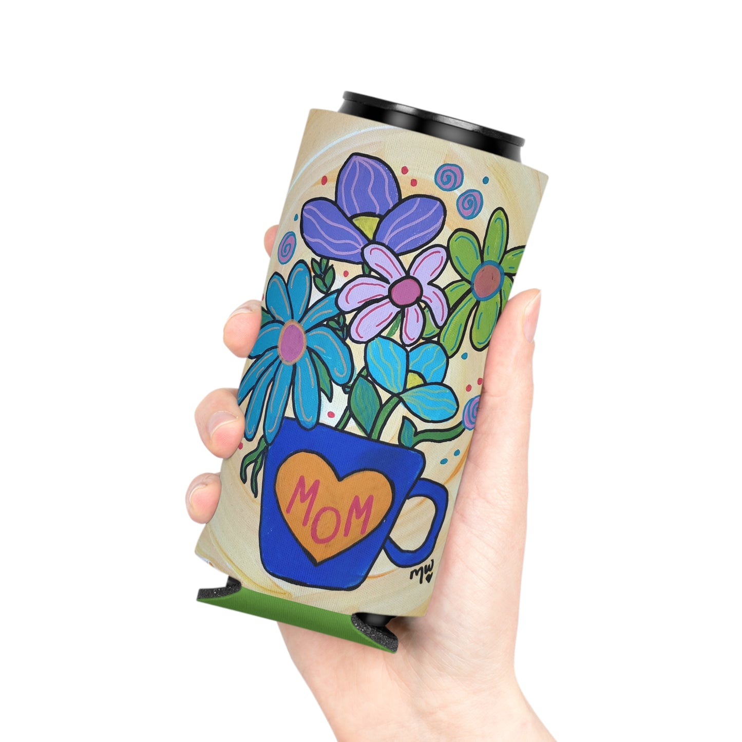 For Mom Slim Can Cooler Sleeve (Mothers Day Collection) GREEN