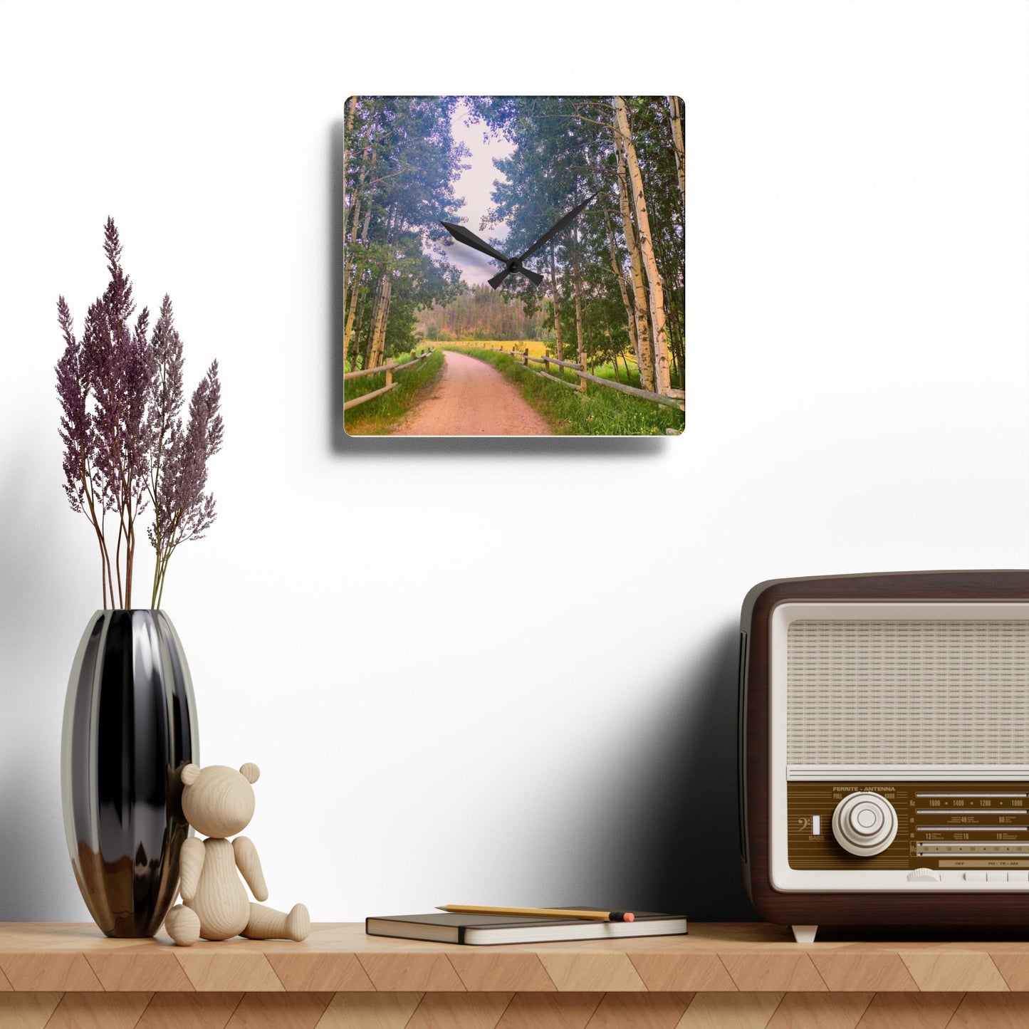 Country Road Acrylic Wall Clock (SP Photagrapy Collection)