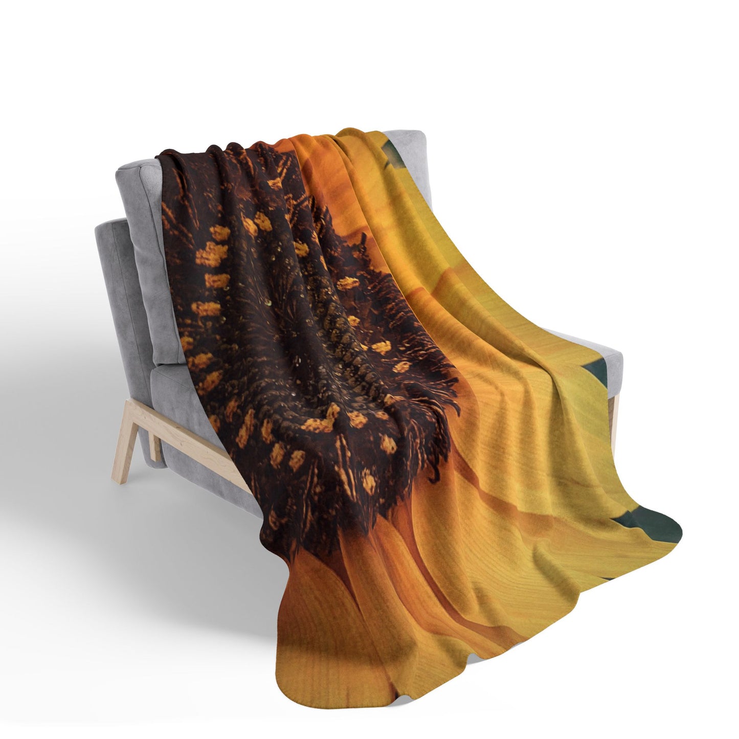 Sun Ray Sunflower Fleece Sherpa Blanket (SP Photography Collection)