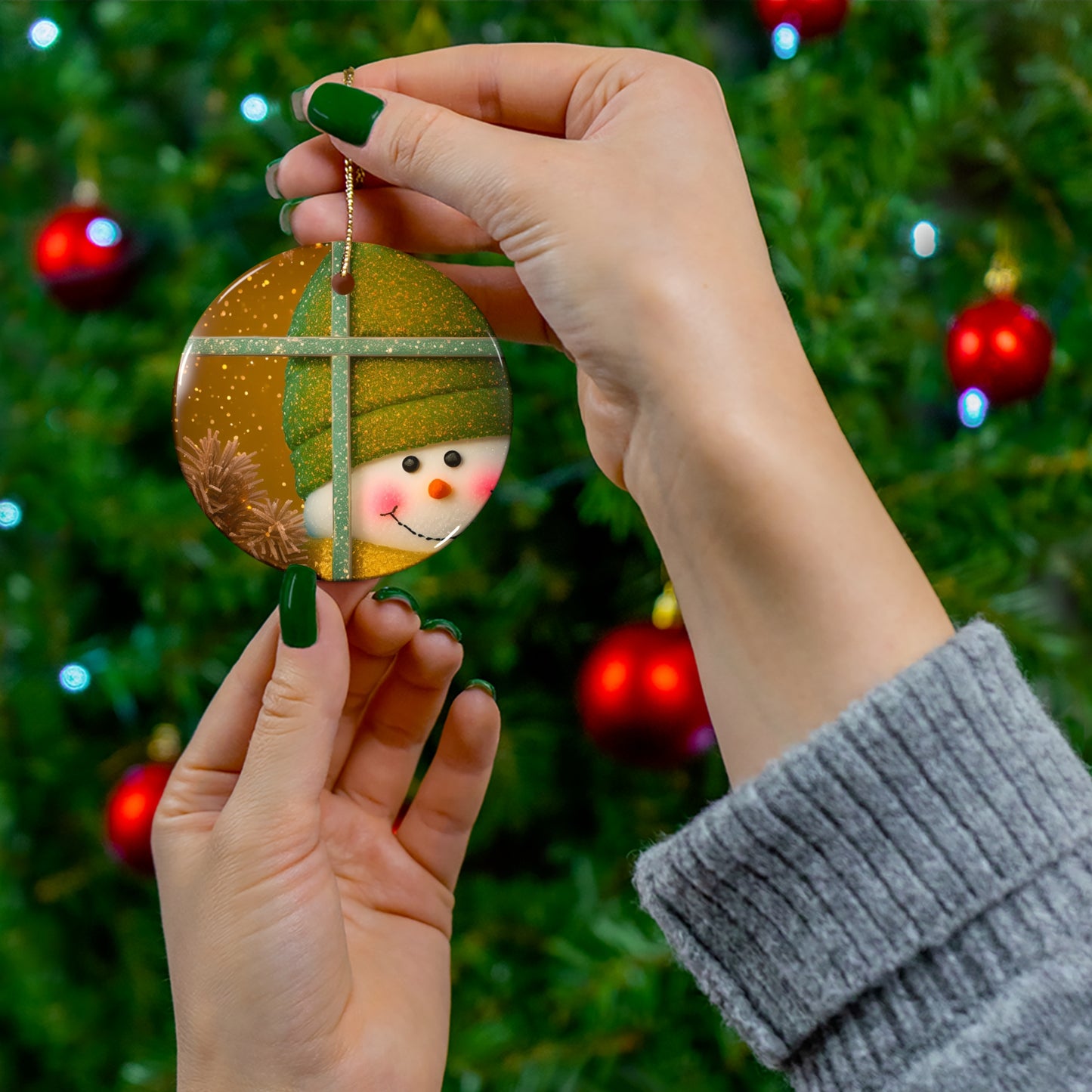 Peek A Boo Snowman Ornament (SP Photography Collection)