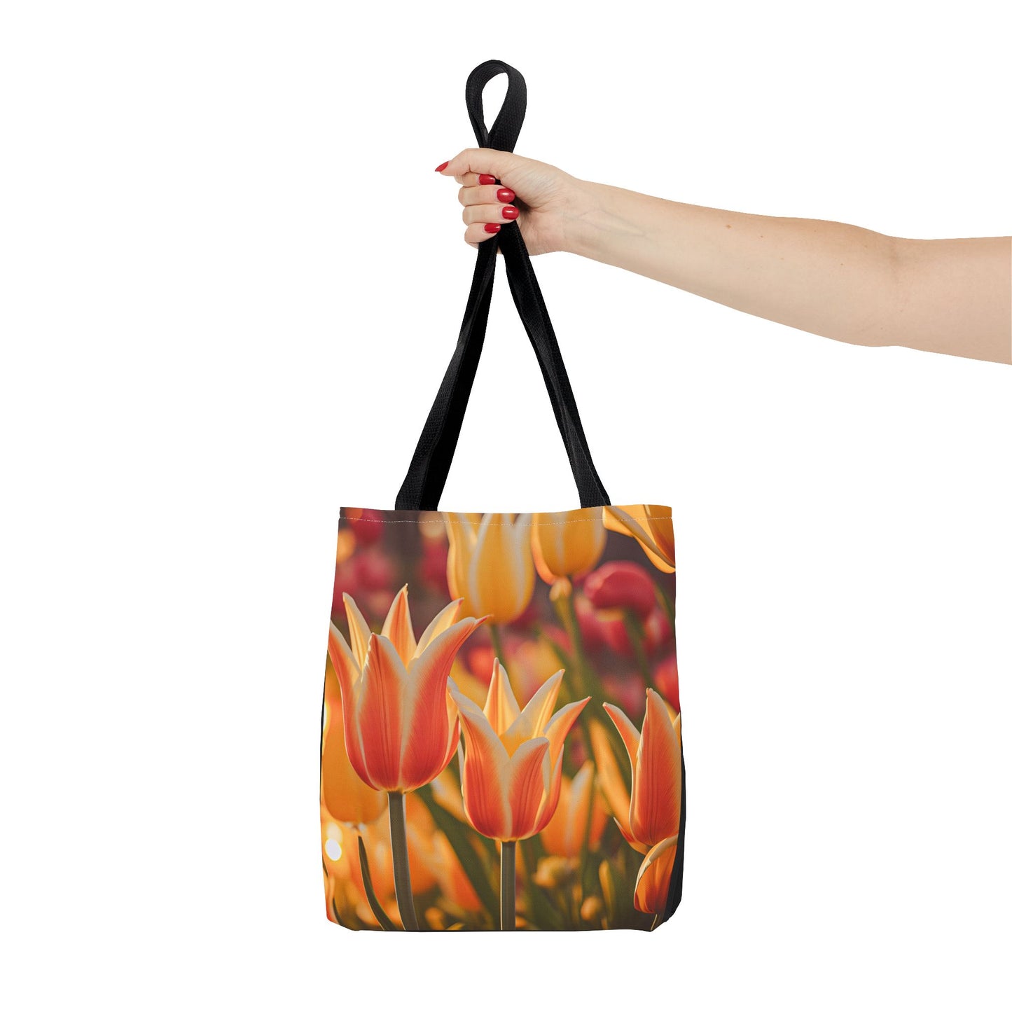 Mixed Orange Tulip Tote Bag (SP Photography Collection) BLACK