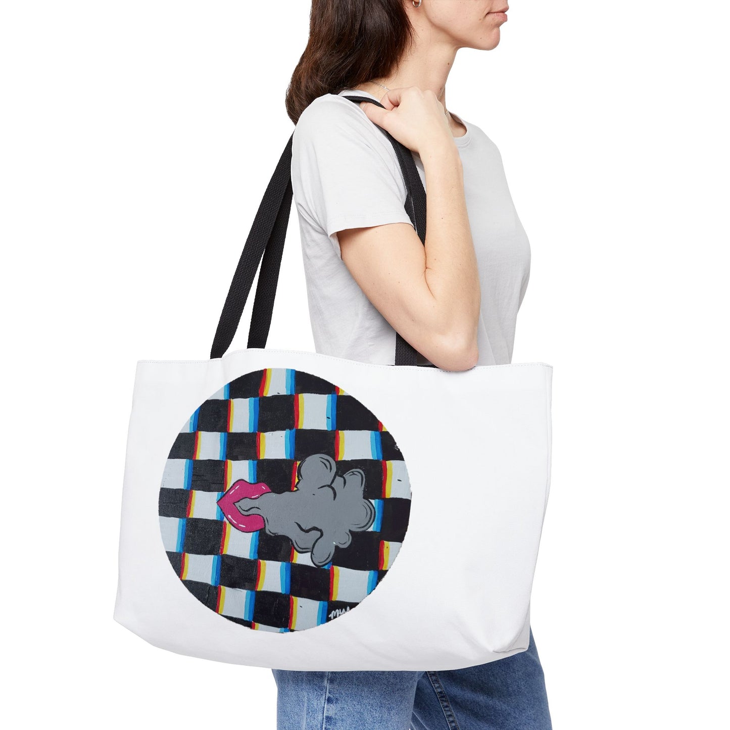 Smoke and mirrors Weekender Tote Bag (Peculiar Paintings Collection) WHITE