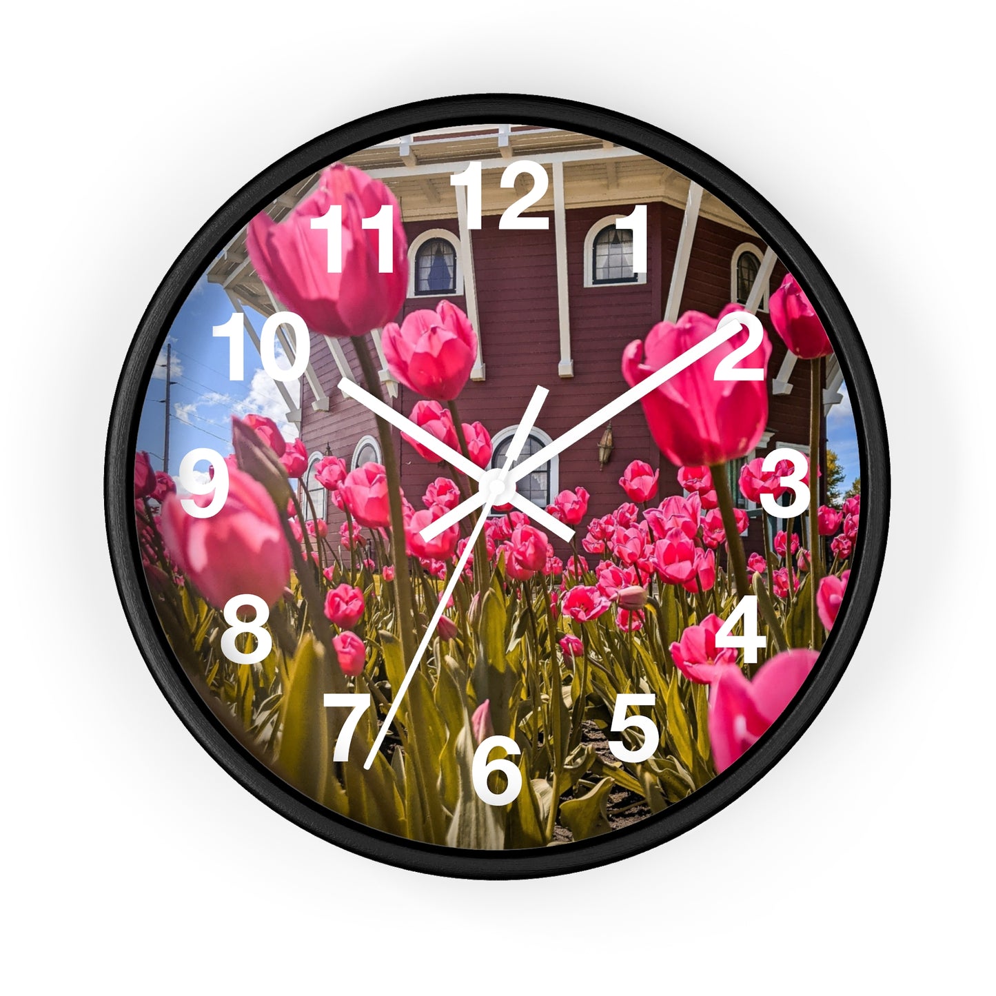 windmill Pink Tulips wall Clock (SP Photography Collection)