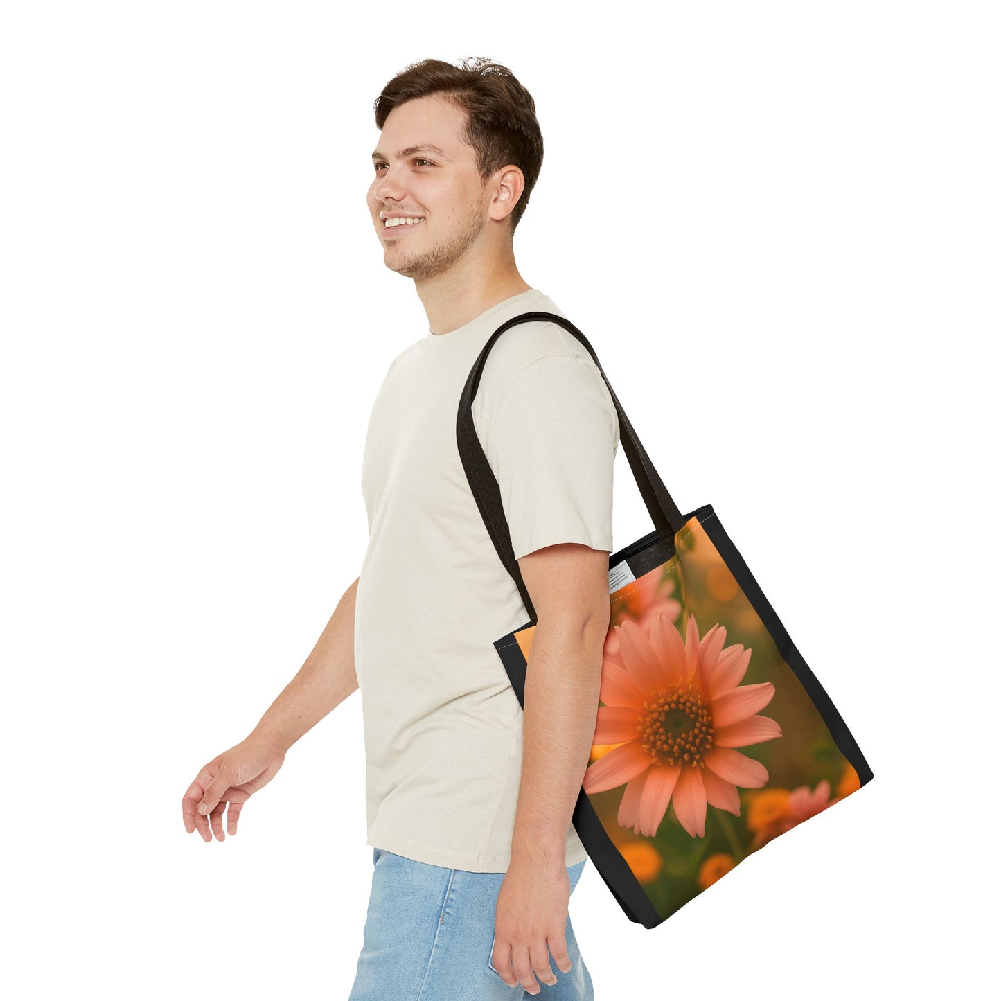 Pink Sunflower Tote Bag (SP Photography Collection) BLACK