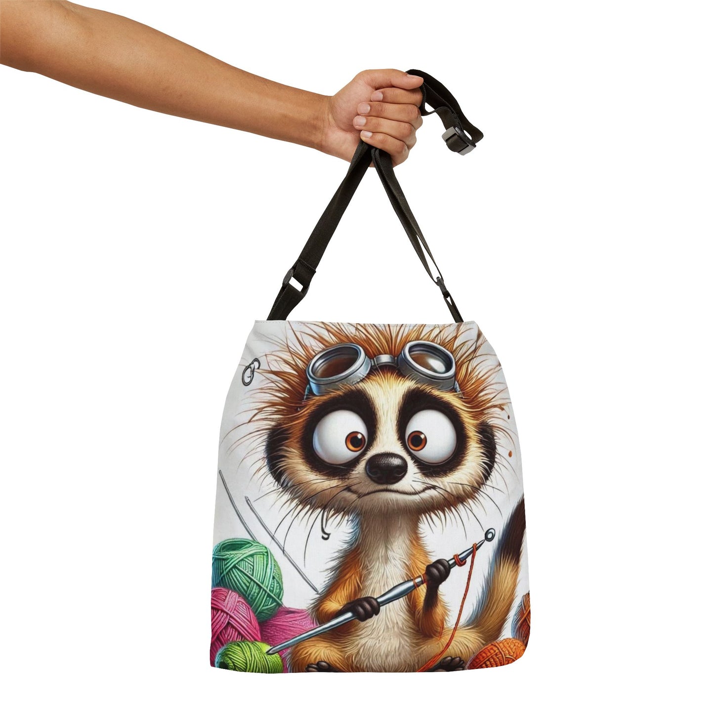 Knit What Adjustable Tote Bag (ai B & J Collections) BLACK