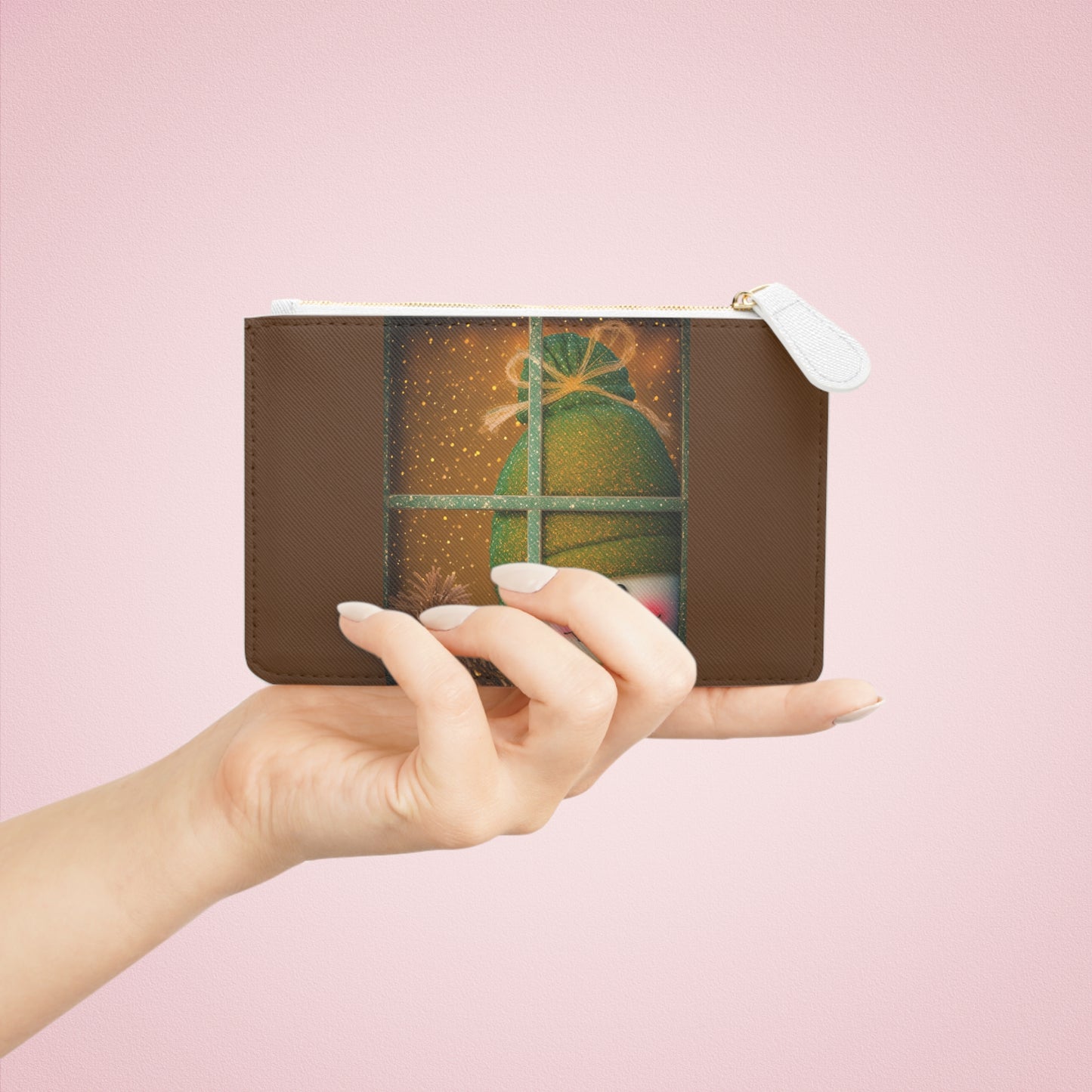 Peek A Boo Snowman Mini Clutch Bag (SP Photography Collection) BROWN