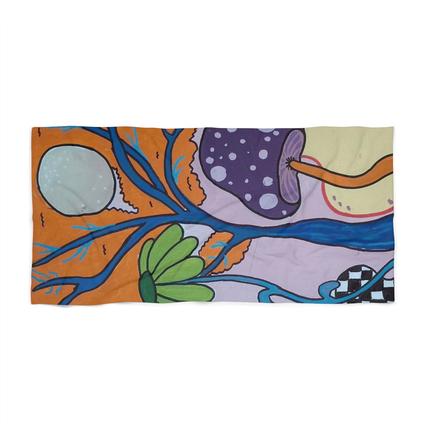 Mystic Mushroom Beach Towel (Peculiar Paintings Collection)