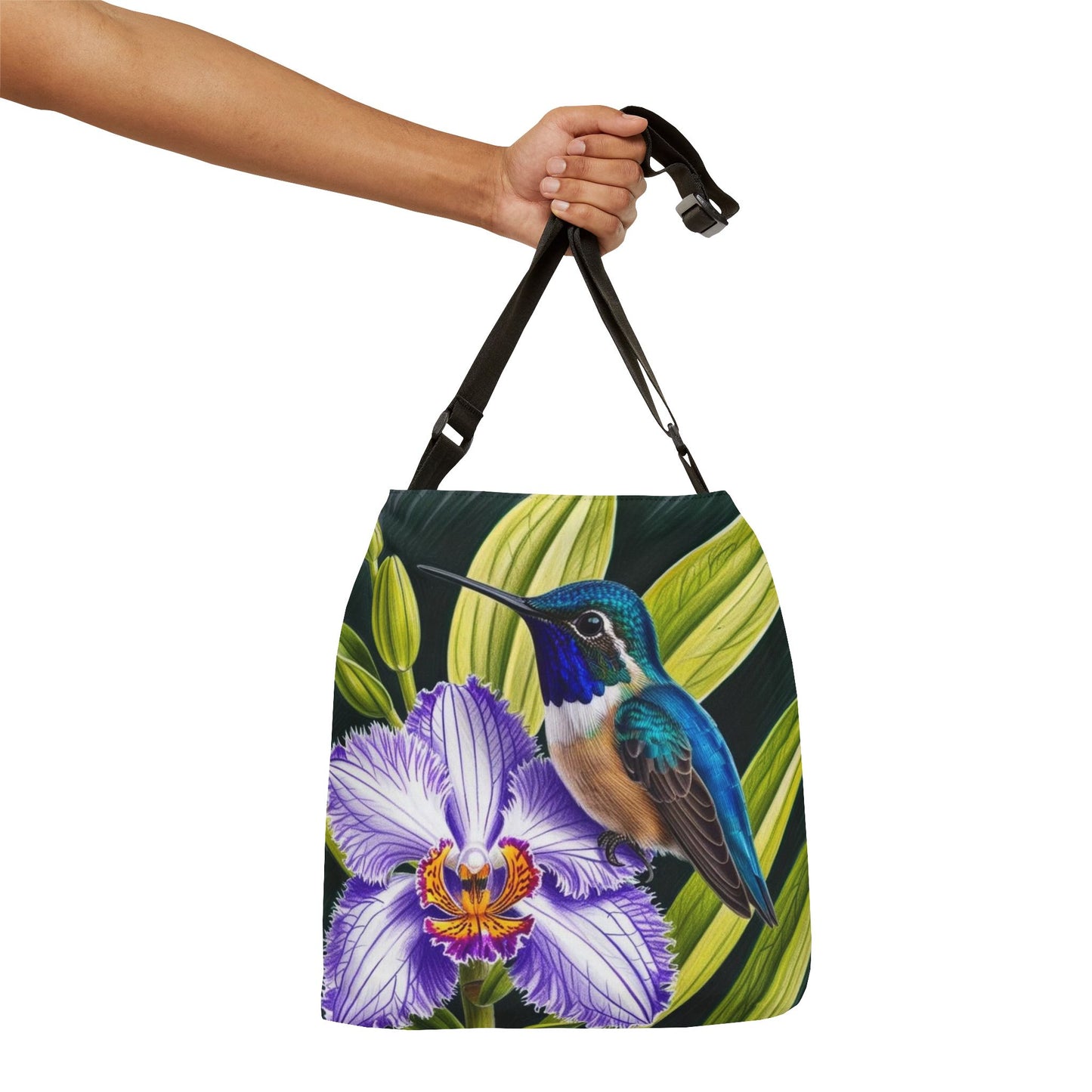 Hummingbird Adjustable Tote Bag (ai B & J Collections) BLACK