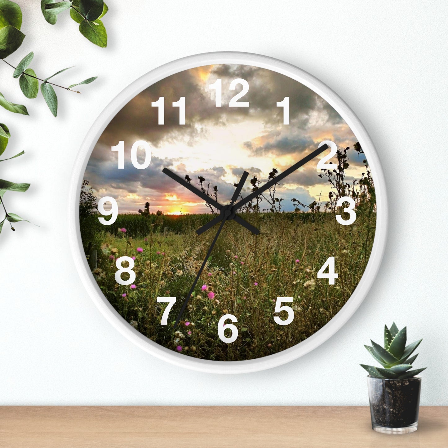 Cloudy Field wall Clock (SP Photography Collection)