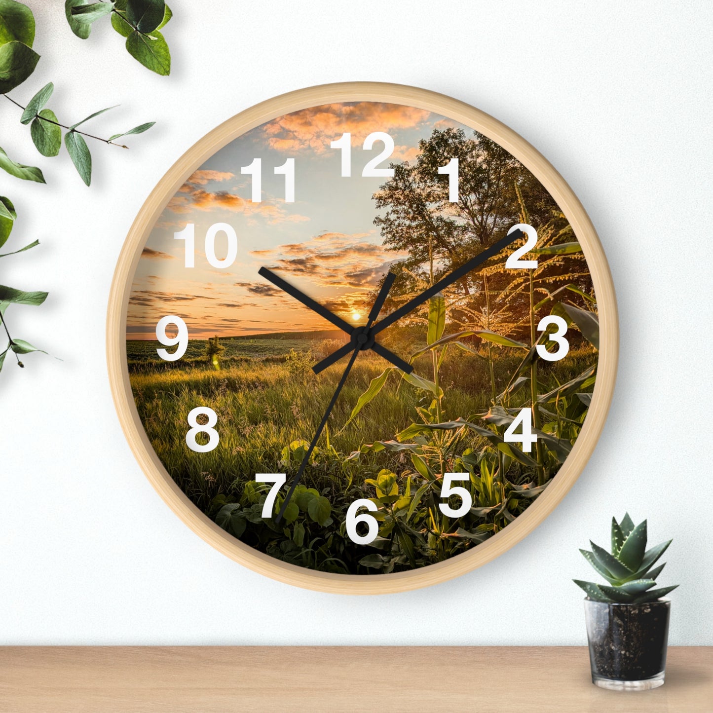 Corn Filed Sunset Clock (SP Photography Collection)