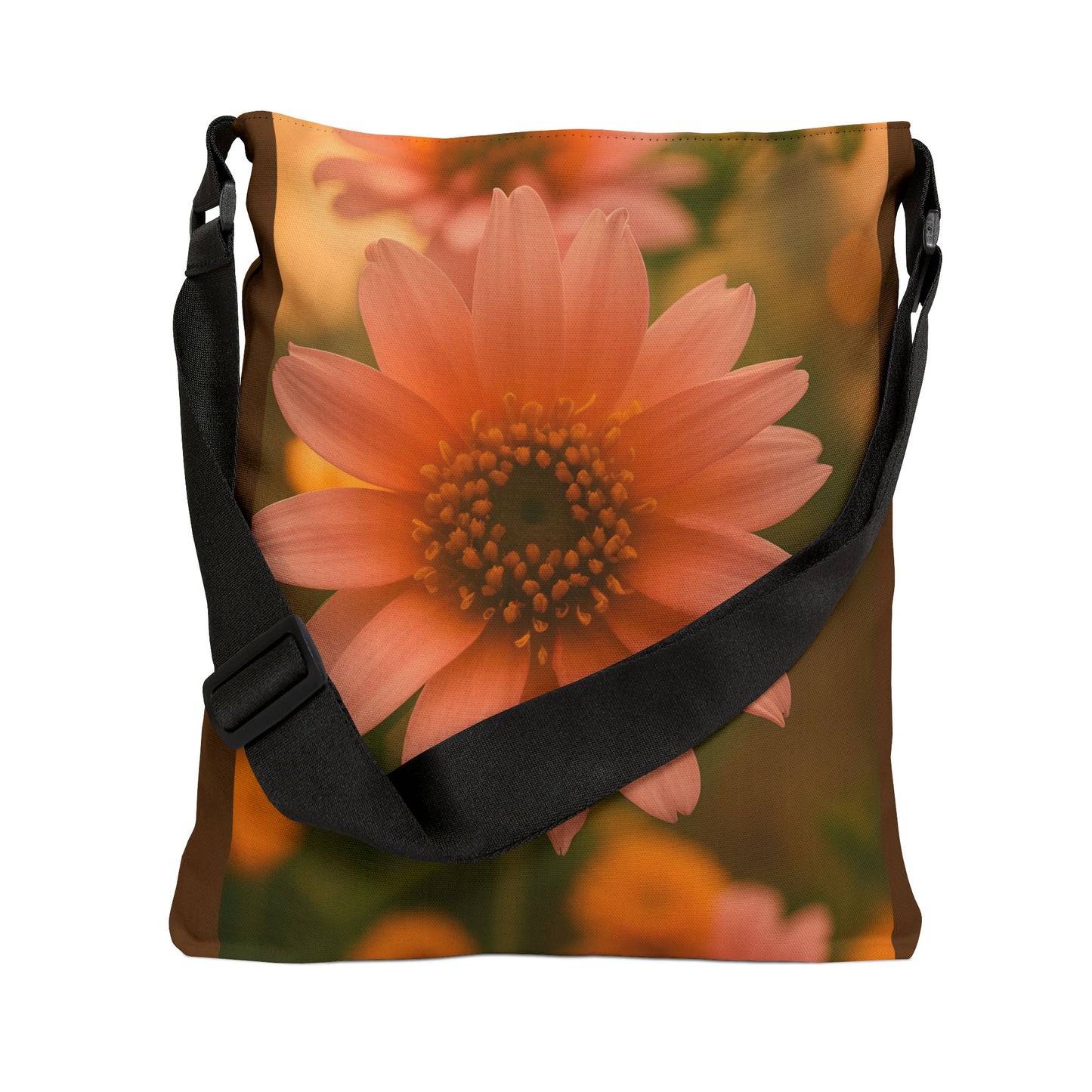 Pink Sunflower Adjustable Tote Bag (SP Photography Collection) BROWN