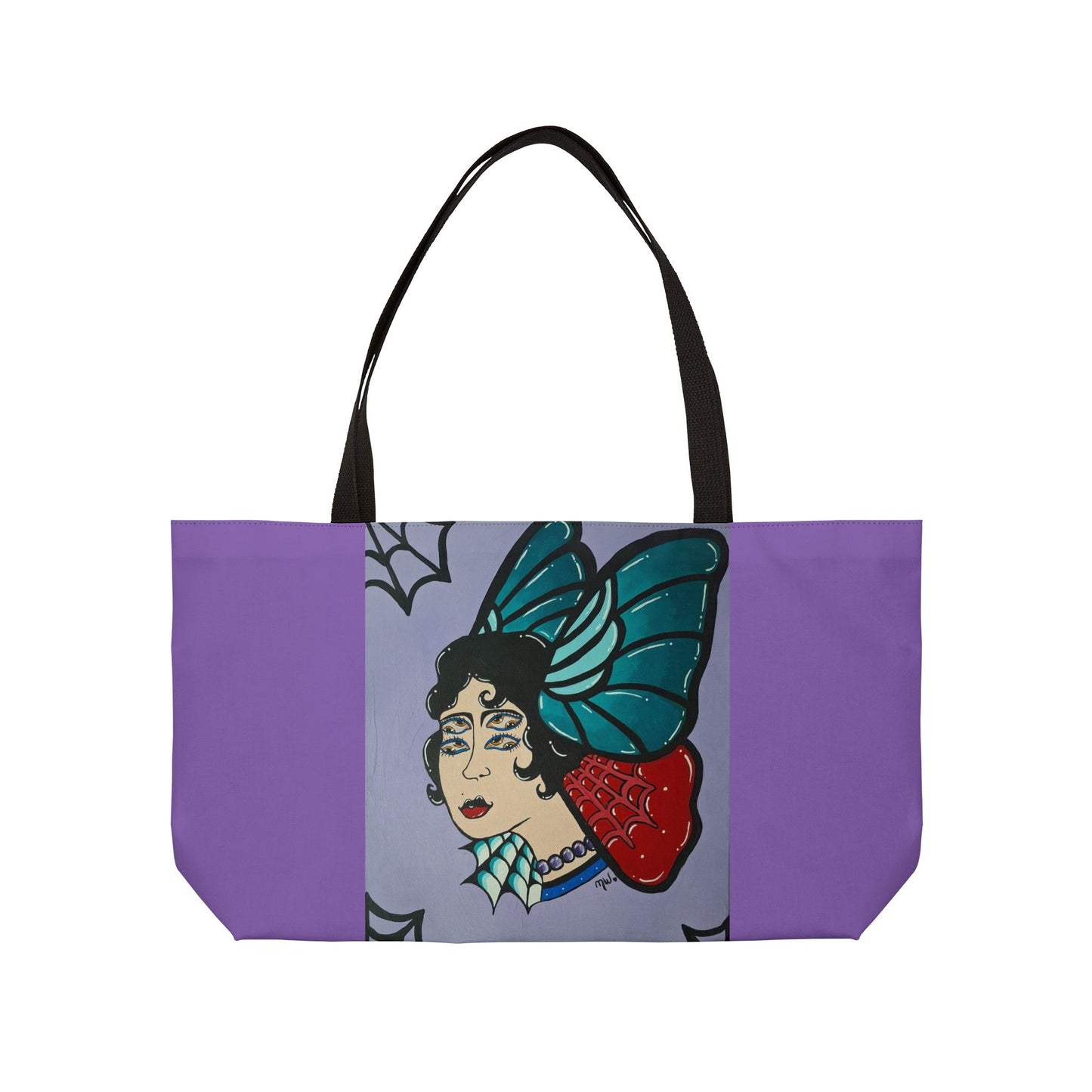 Lady Flutter Weekender Tote Bag (Peculiar Paintings Collection) PURPLE