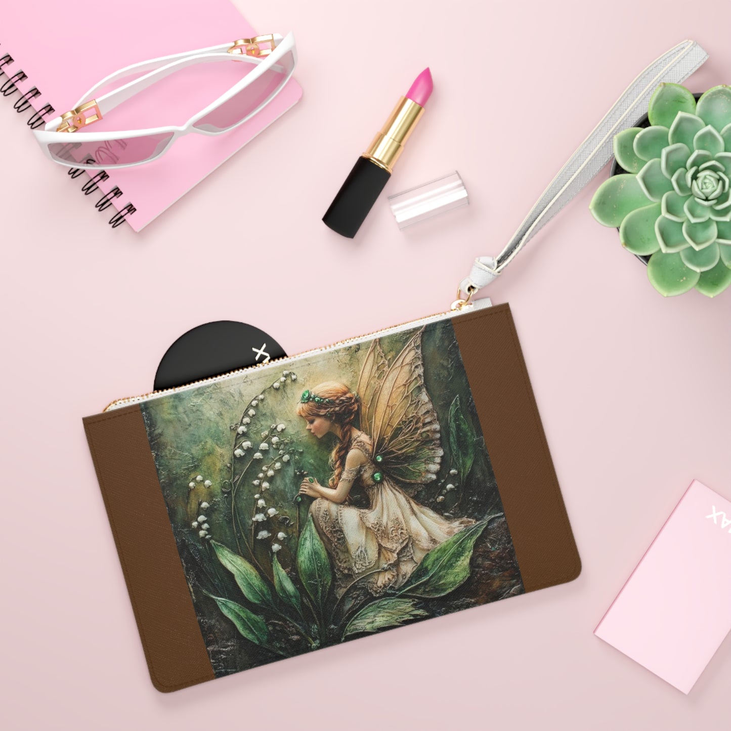 Lily Fairy Large Clutch Bag (aiB & J Collections) BROWN