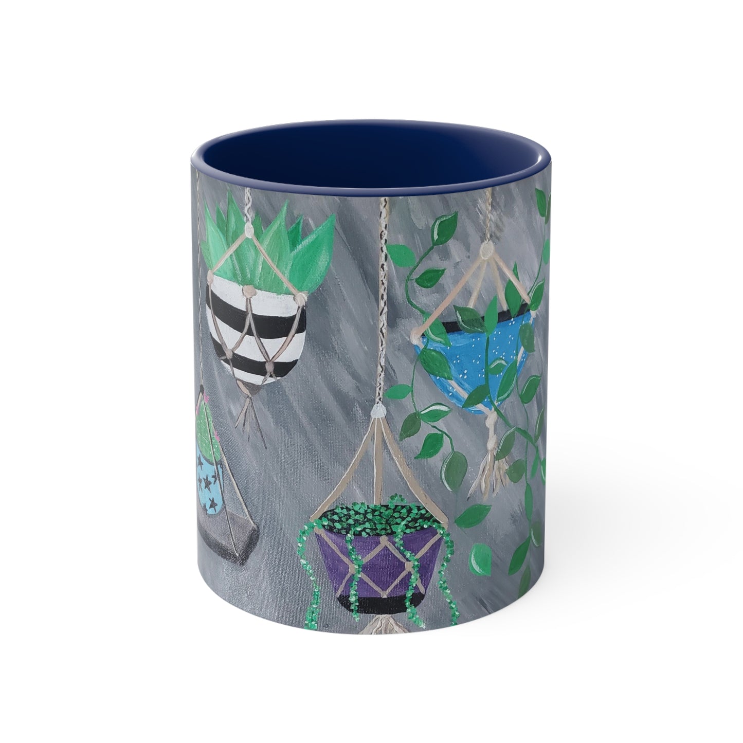 Succulent Delight Accent Coffee Mug, 11oz (Brookson Collection) BLUE