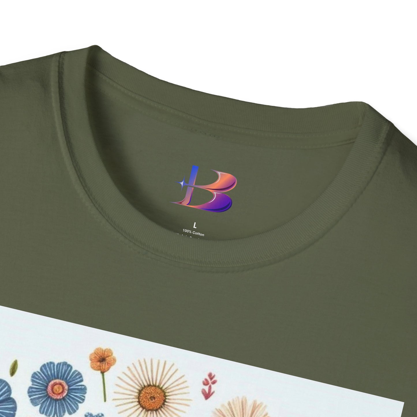 Smell The Flowers Unisex Softstyle T-Shirt (aiB & J Collections) (MULTIPLE COLORS)