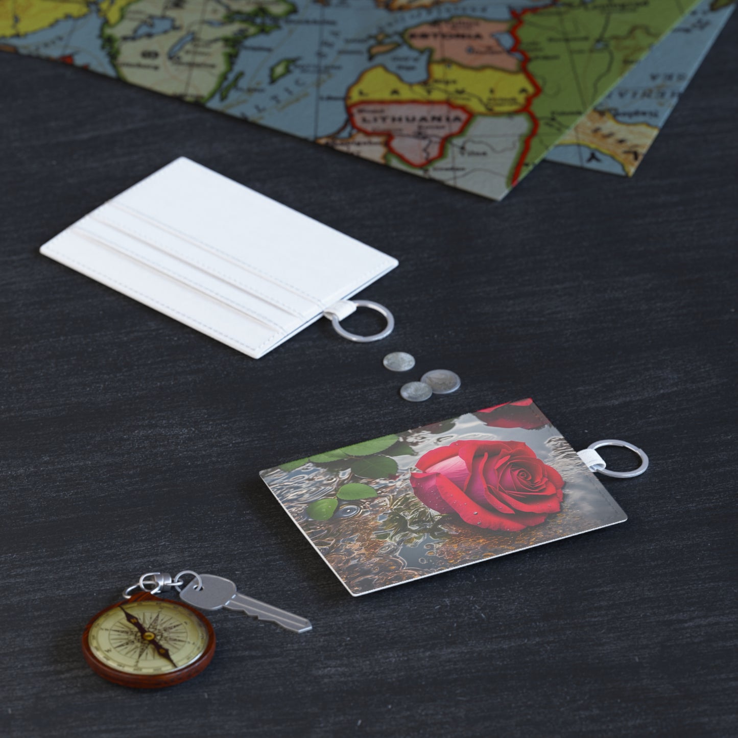 Red Rose Leather Card Holder (SP Photography Collection)