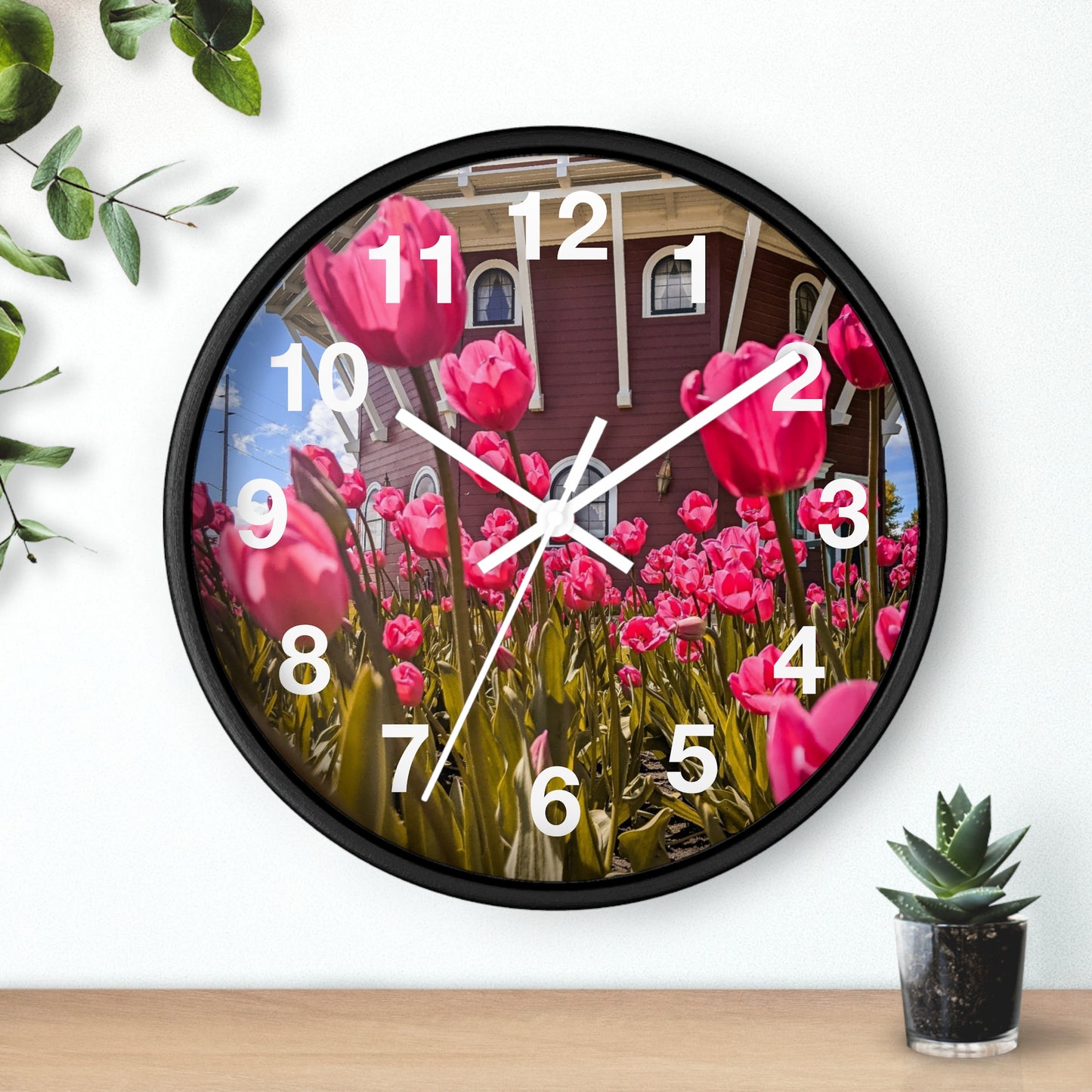 windmill Pink Tulips wall Clock (SP Photography Collection)
