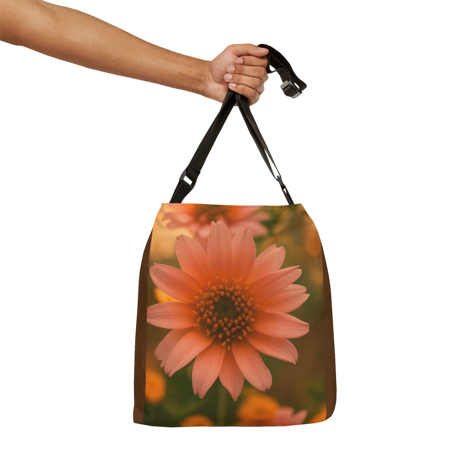 Pink Sunflower Adjustable Tote Bag (SP Photography Collection) BROWN