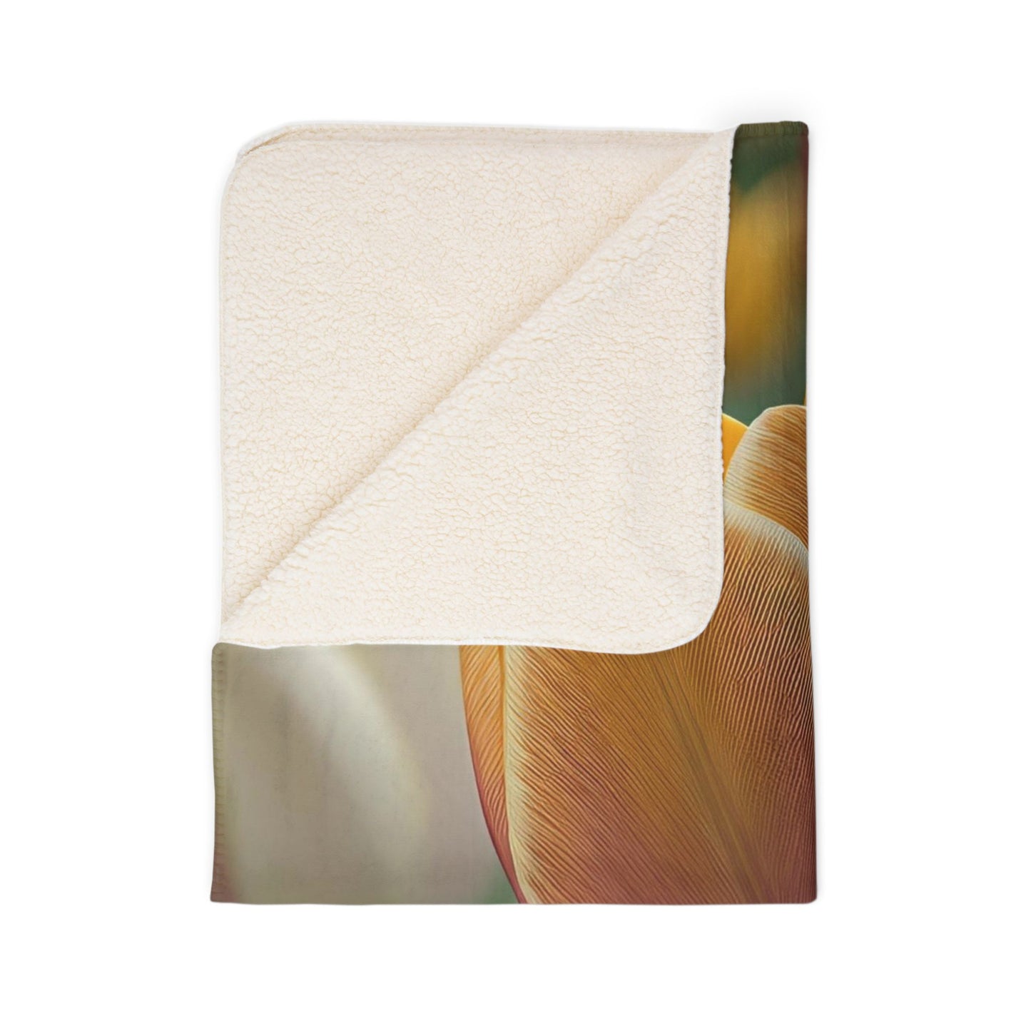 Orange Tulip Fleece Sherpa Blanket (SP Photography Collection)