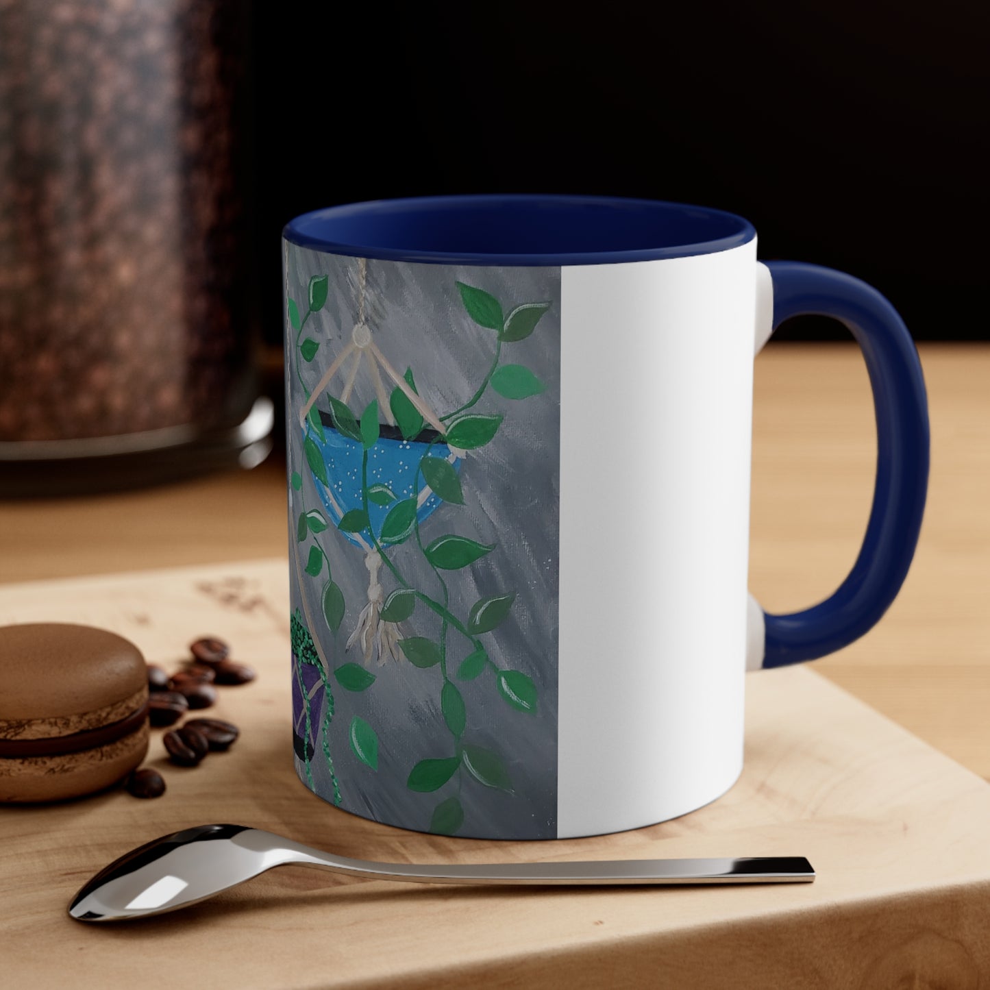 Succulent Delight Accent Coffee Mug, 11oz (Brookson Collection) BLUE