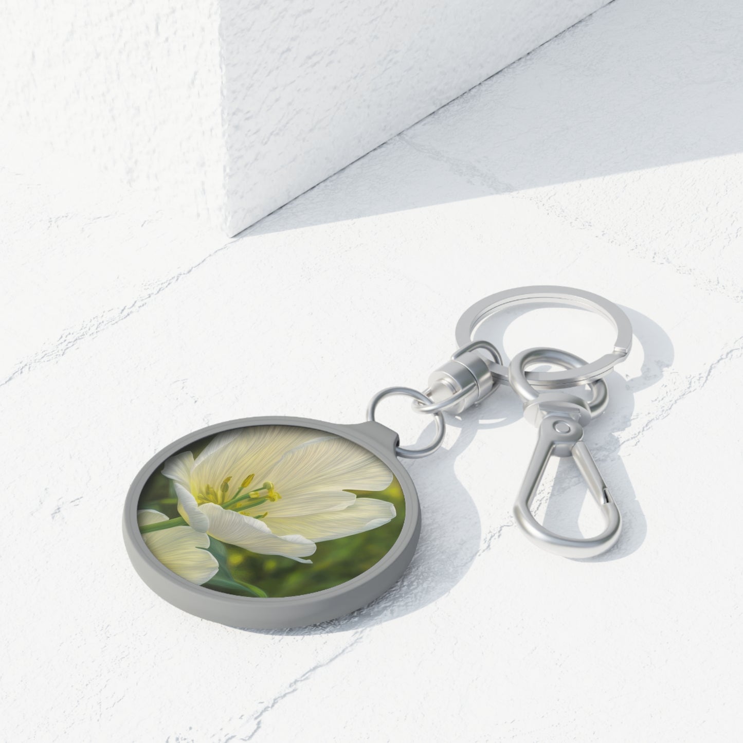 White Tulip Key Ring (SP Photography Collection)