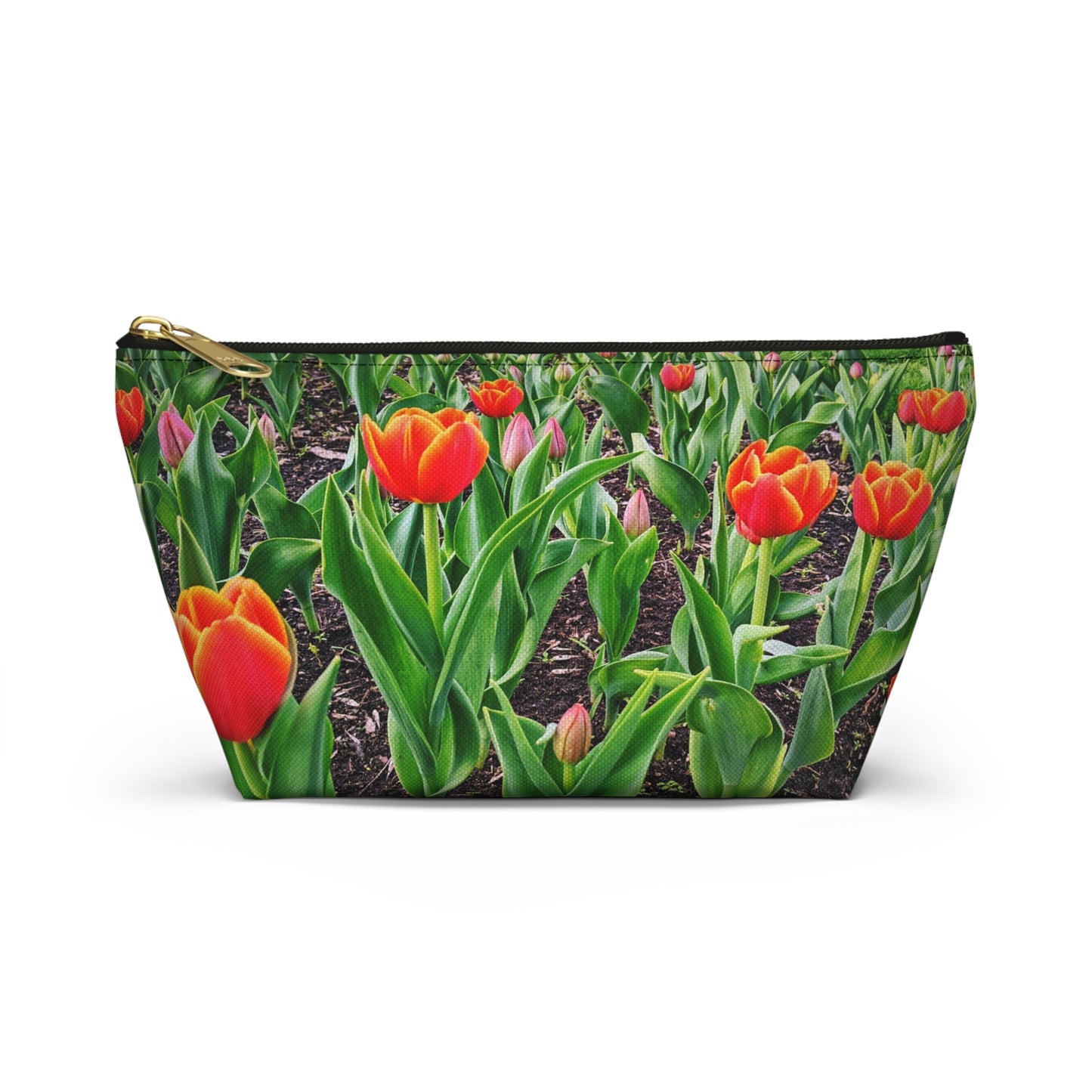 Red Tulips Accessory Pouch w T-bottom (SP Photography Collection) GREEN
