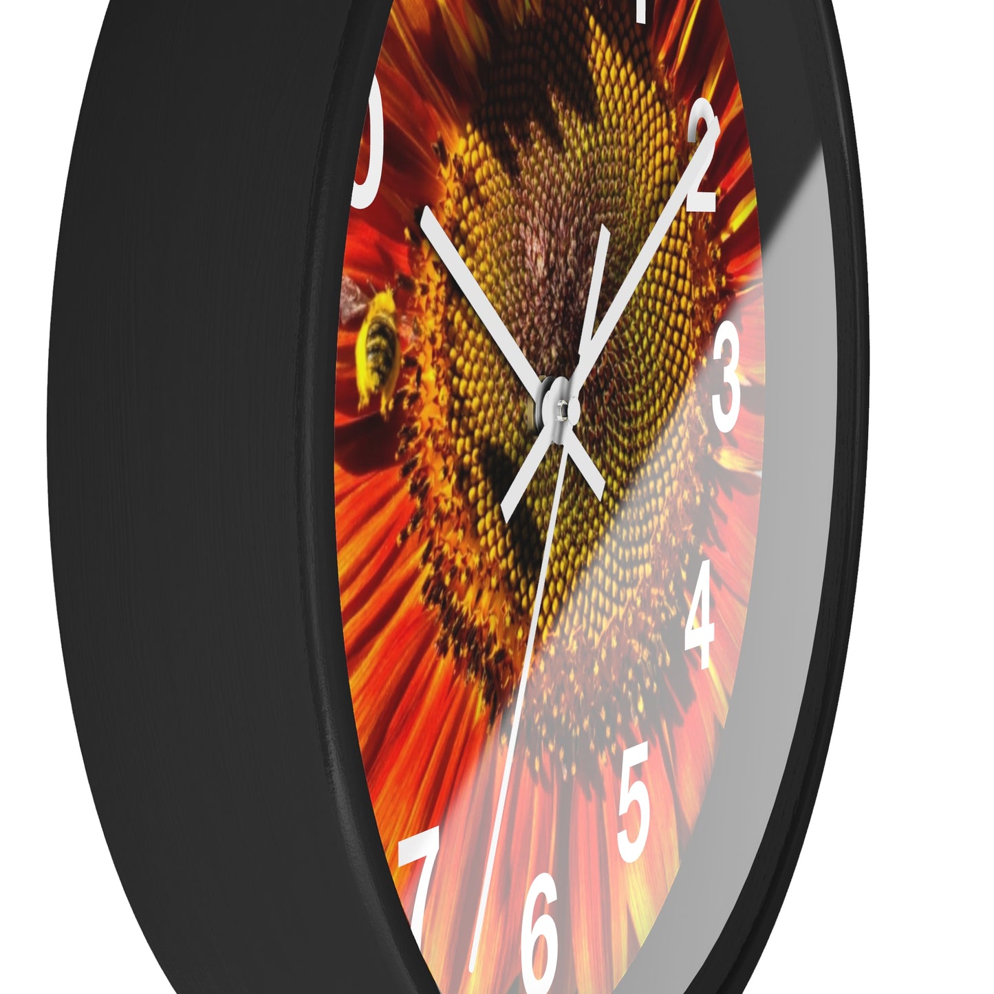 Bumble Bee Sunflower Wall Clock (Enchanted Exposures By Tammy Lyne)