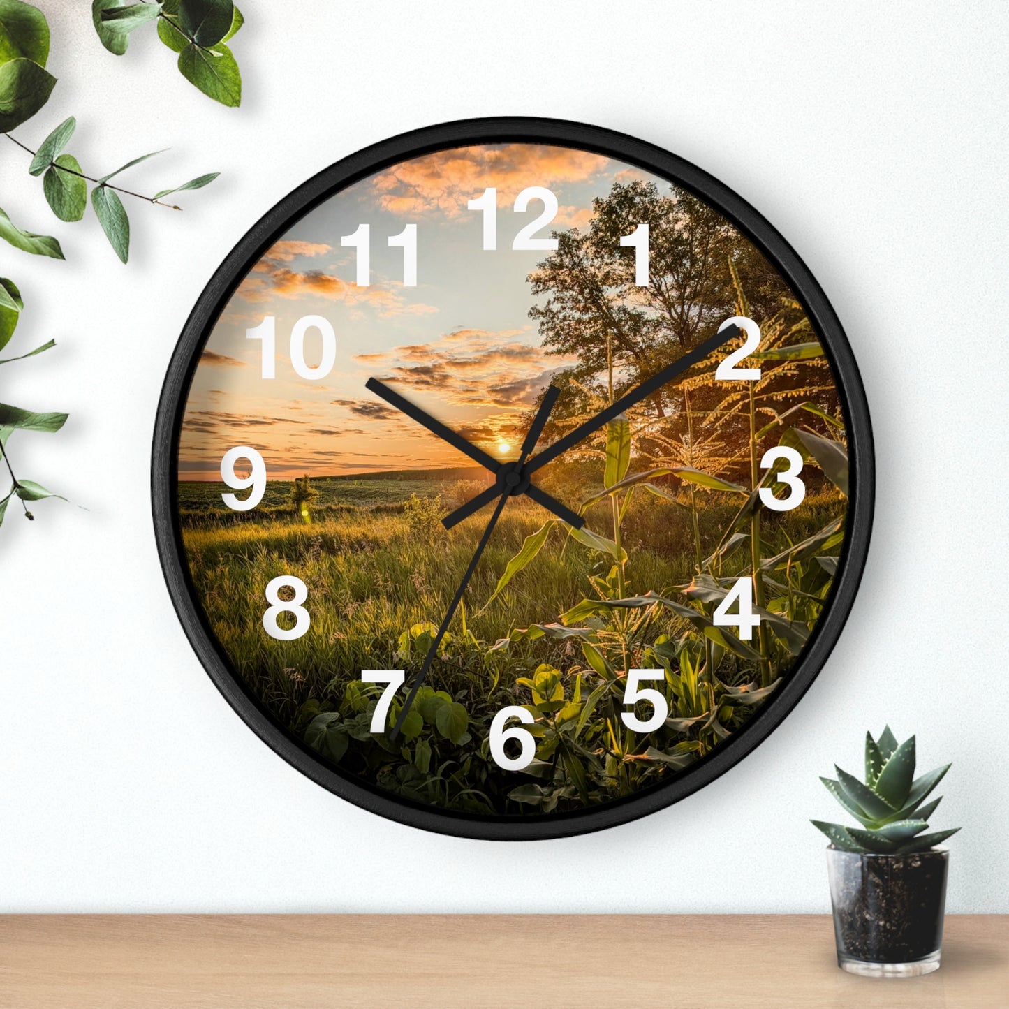 Corn Filed Sunset Clock (SP Photography Collection)