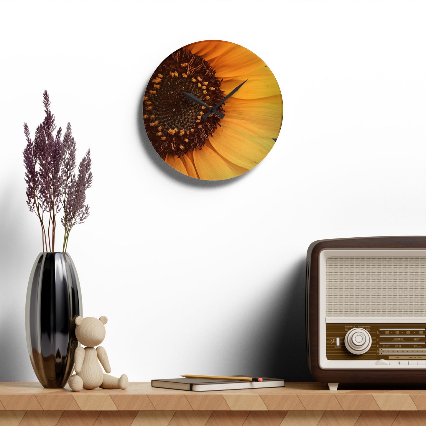 Sun Ray Sunflower Acrylic Wall Clock (SP Photography Collection)