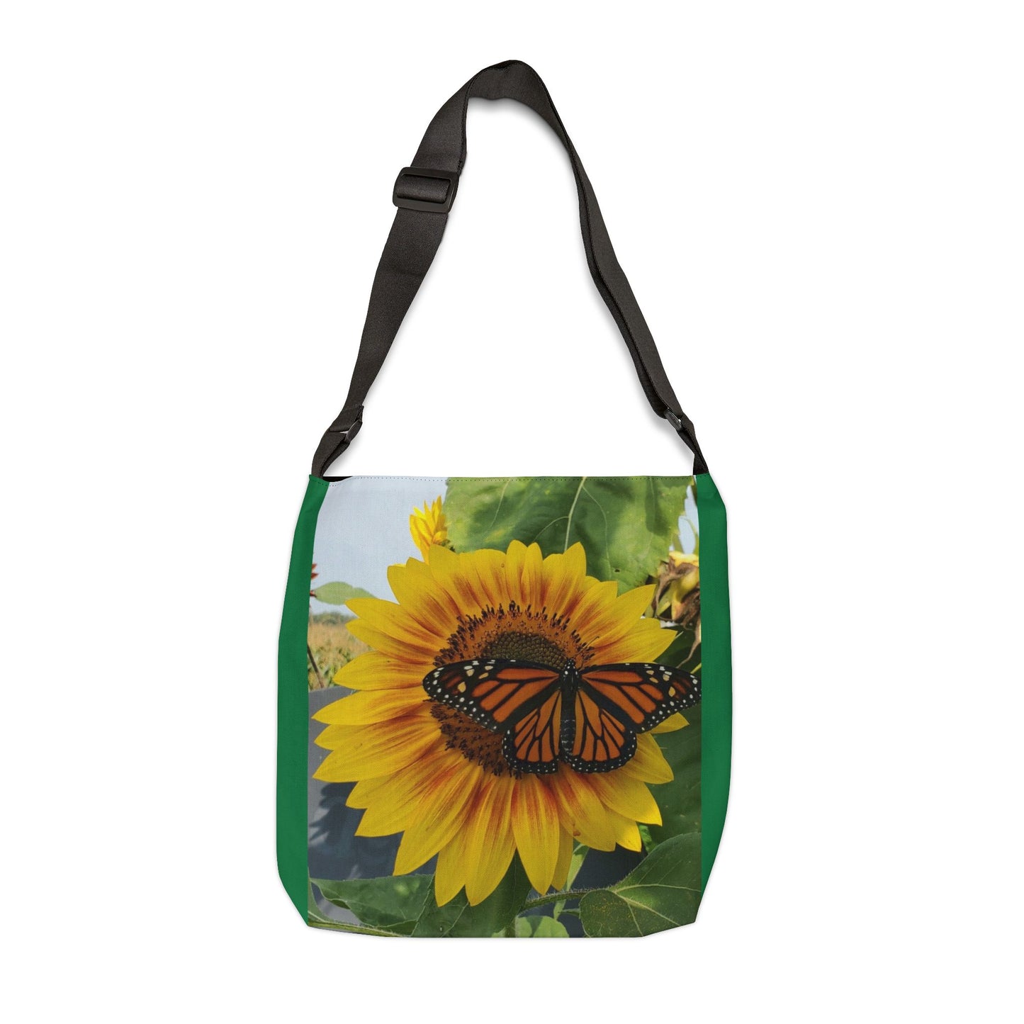 Happy Sunflower Adjustable Tote Bag (Enchanted Exposures By Tammy Lyne) GREEN