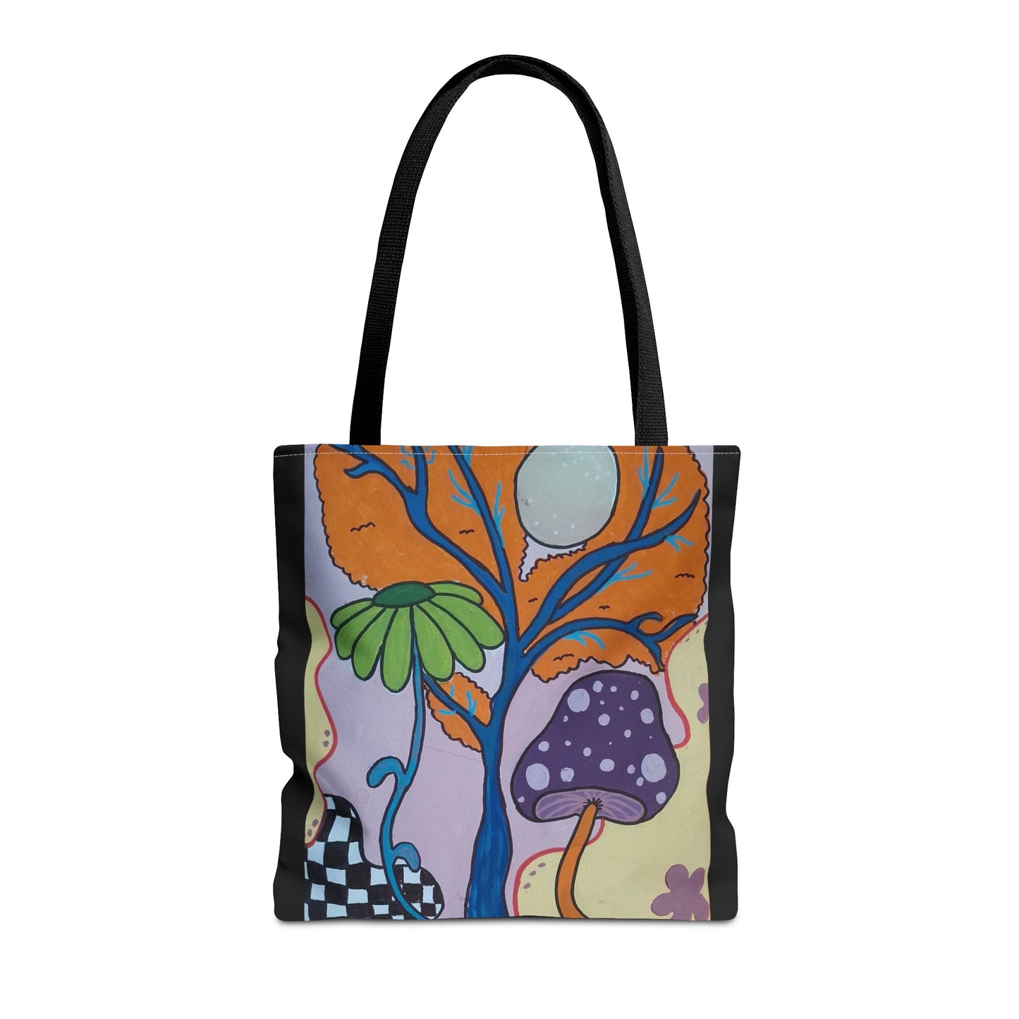 Mystical Mushroom Tote Bag (Peculiar Paintings Collection) BLACK
