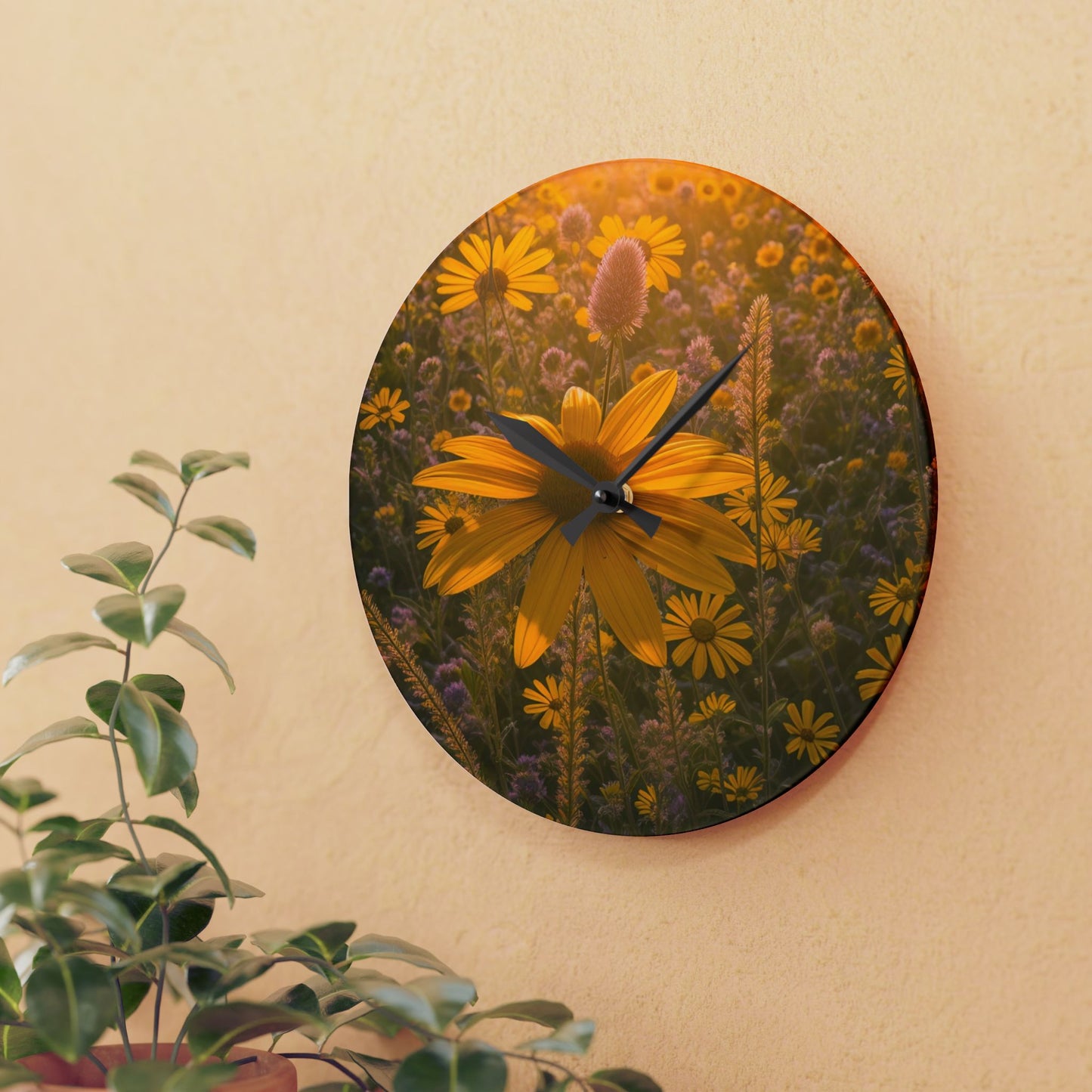 Narrow leaf Acrylic Wall Clock (SP Photography Collection)