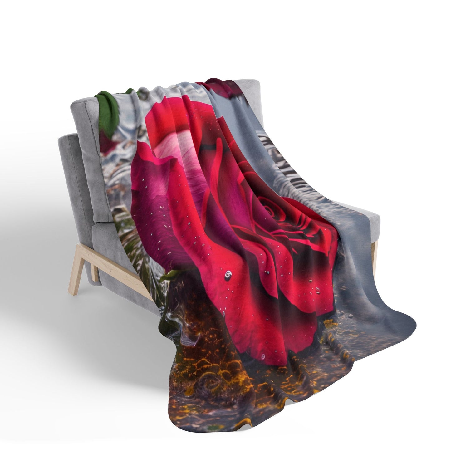 Red Rose Fleece Sherpa Blanket (SP Photography Collection)