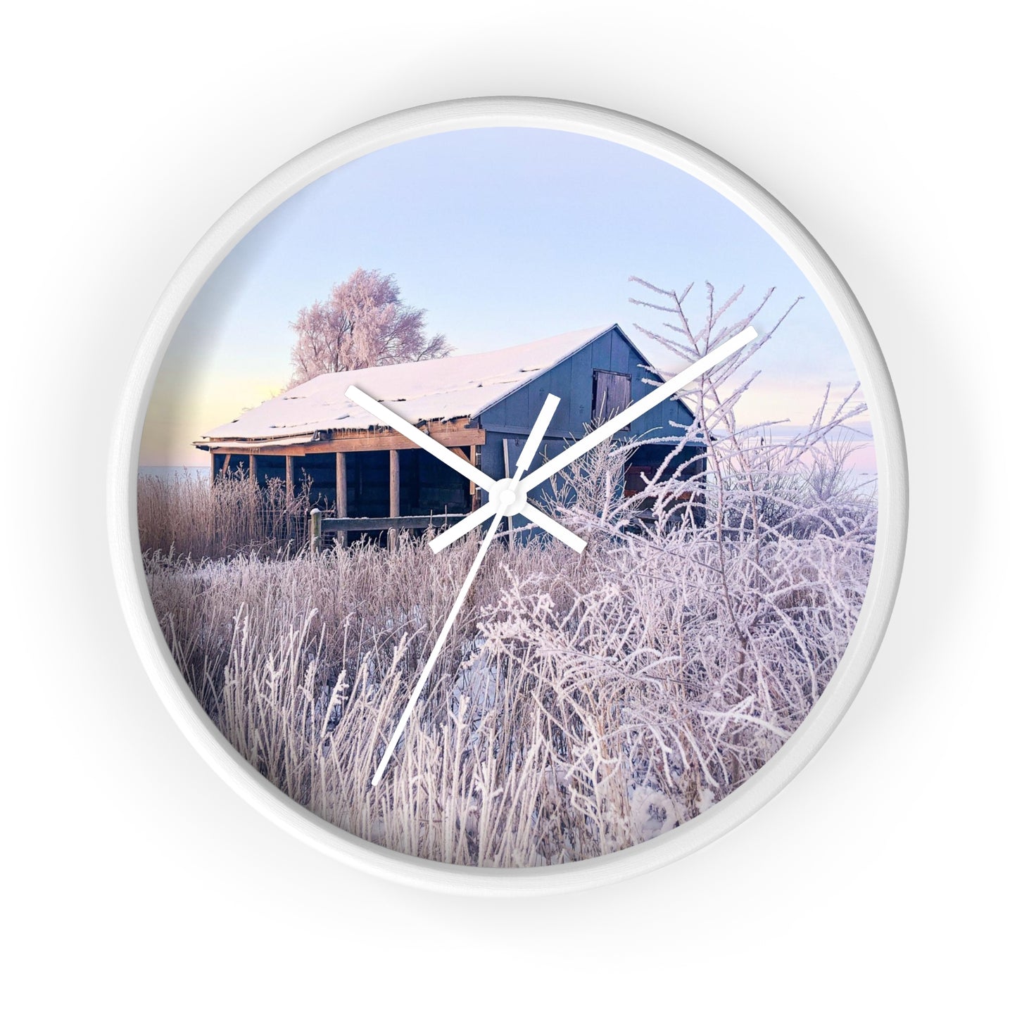 Wintery Barn Wall Clock (SP Photography Collection)