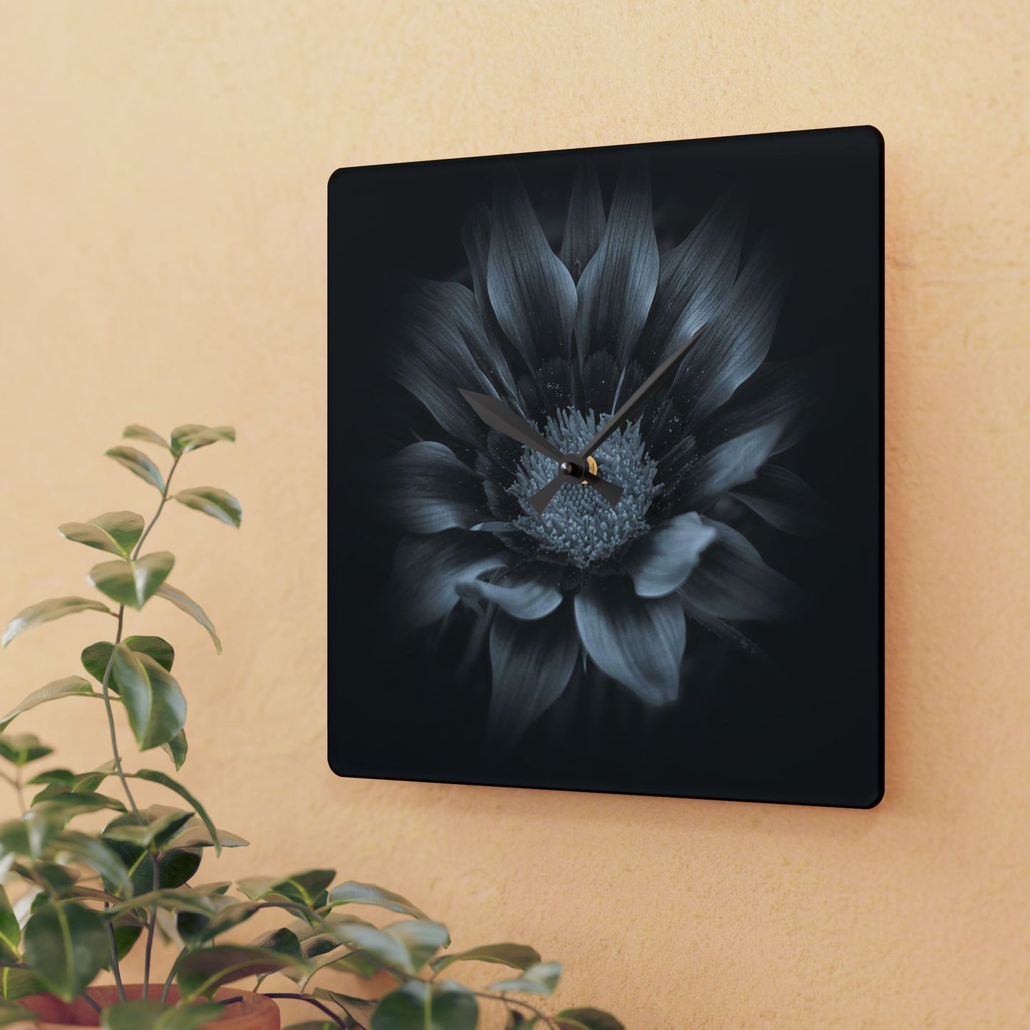 Midnight Bloom Acrylic Wall Clock (SP Photagrapy Collection)