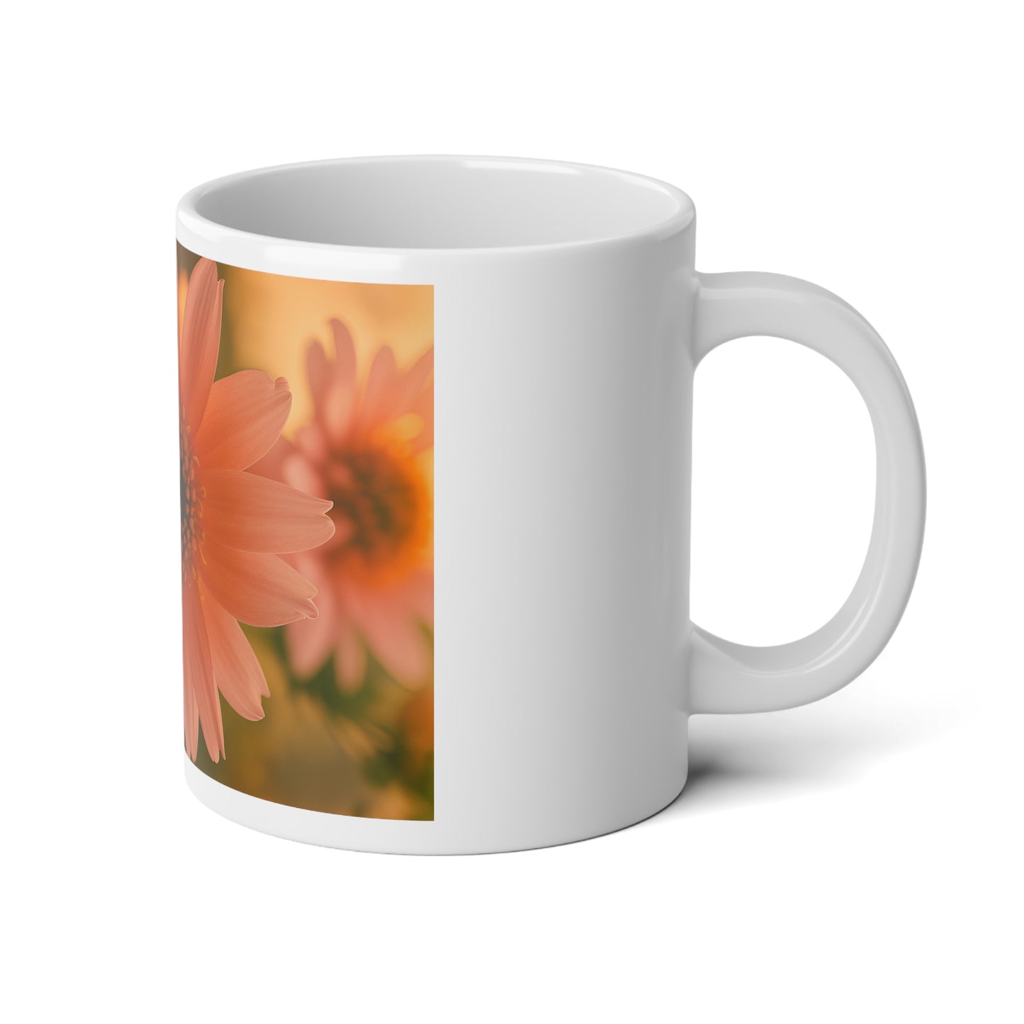 Peach Daisy Jumbo Mug, 20oz (SP Photography Collection)